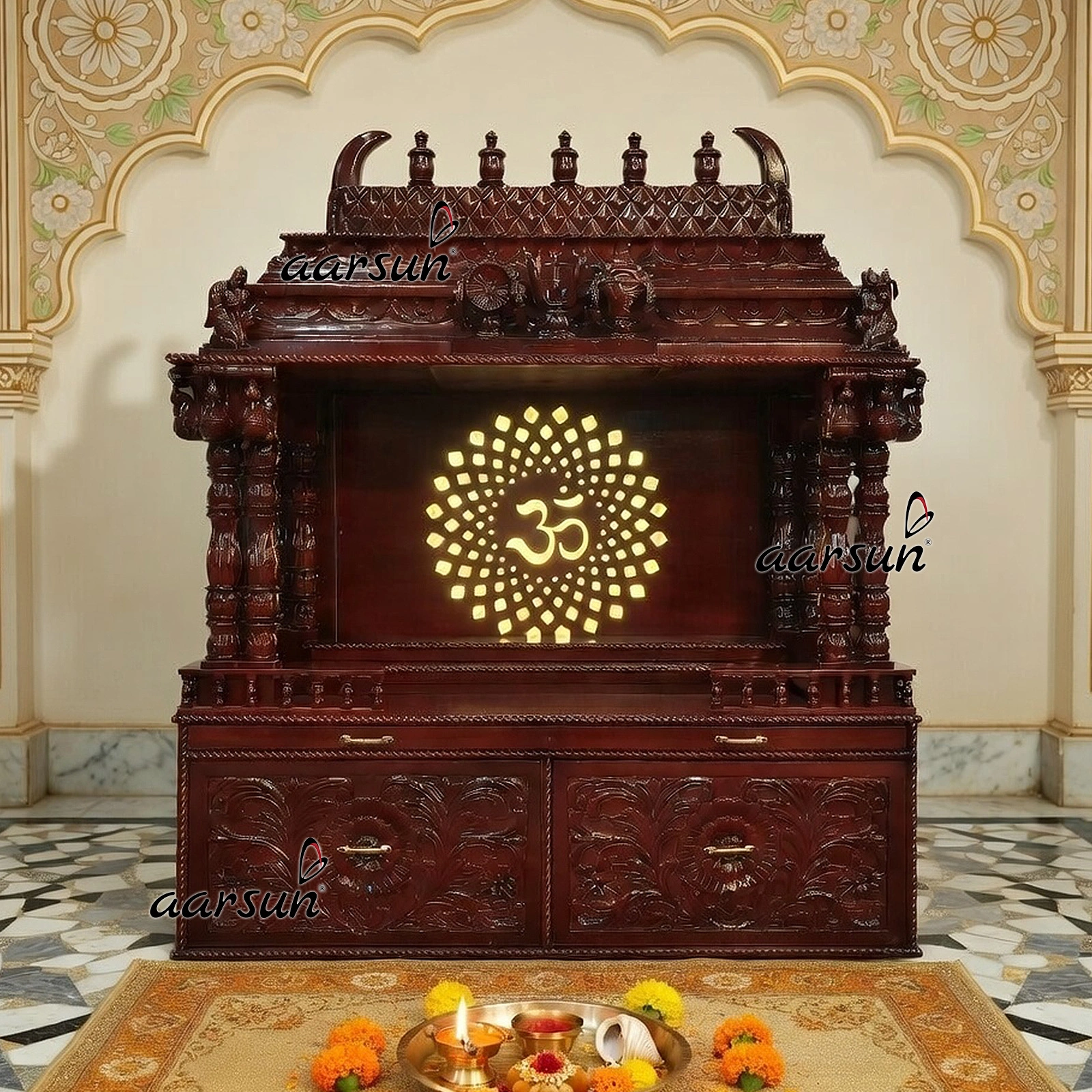 Traditional South Style Gopuram Temple With LED Light