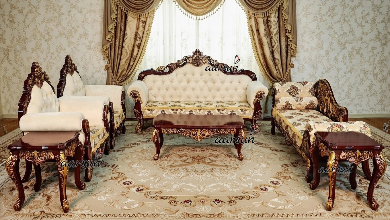 Luxurious-Wooden-Sofa-Set