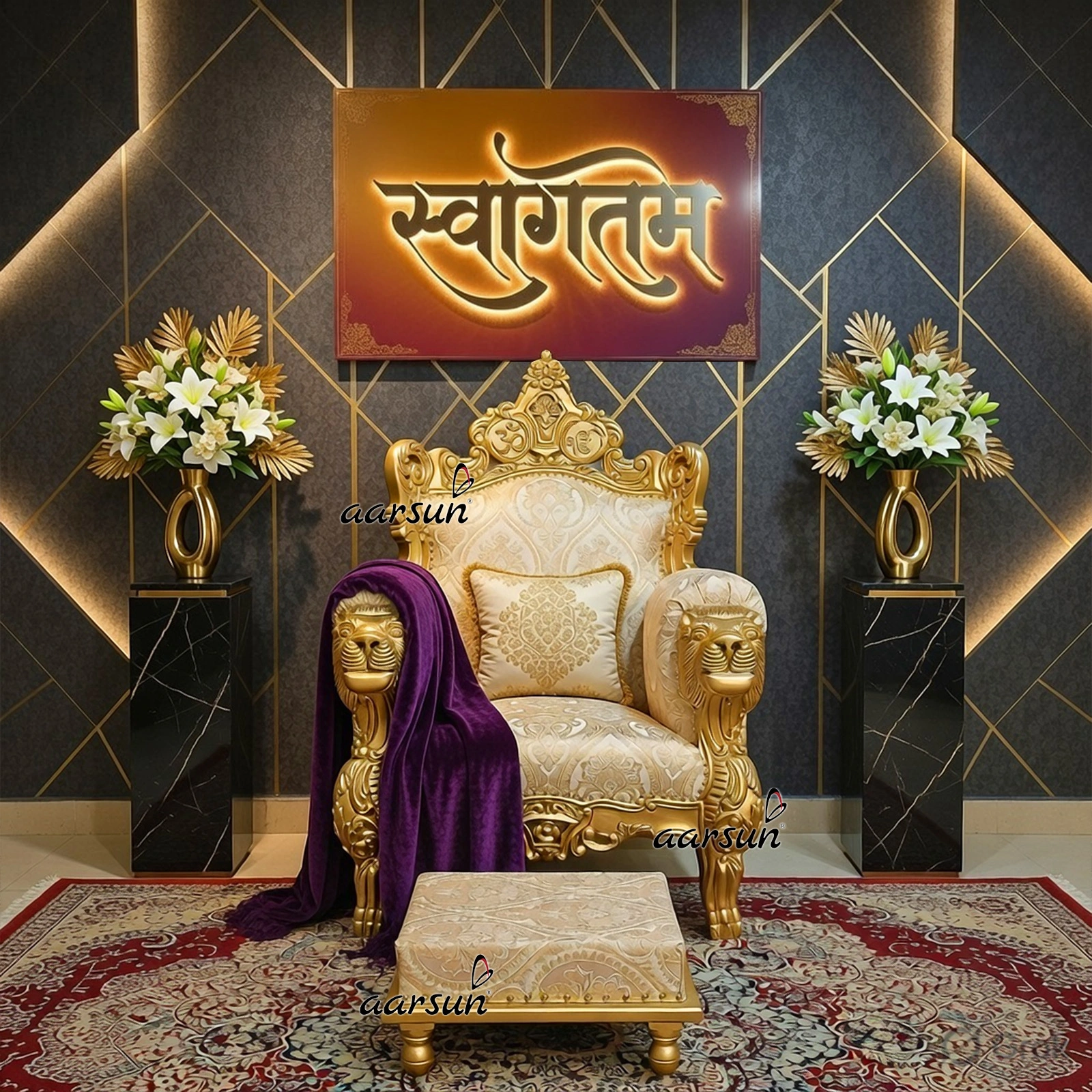 Aesthetic Lion Faced Guru Ji Chair