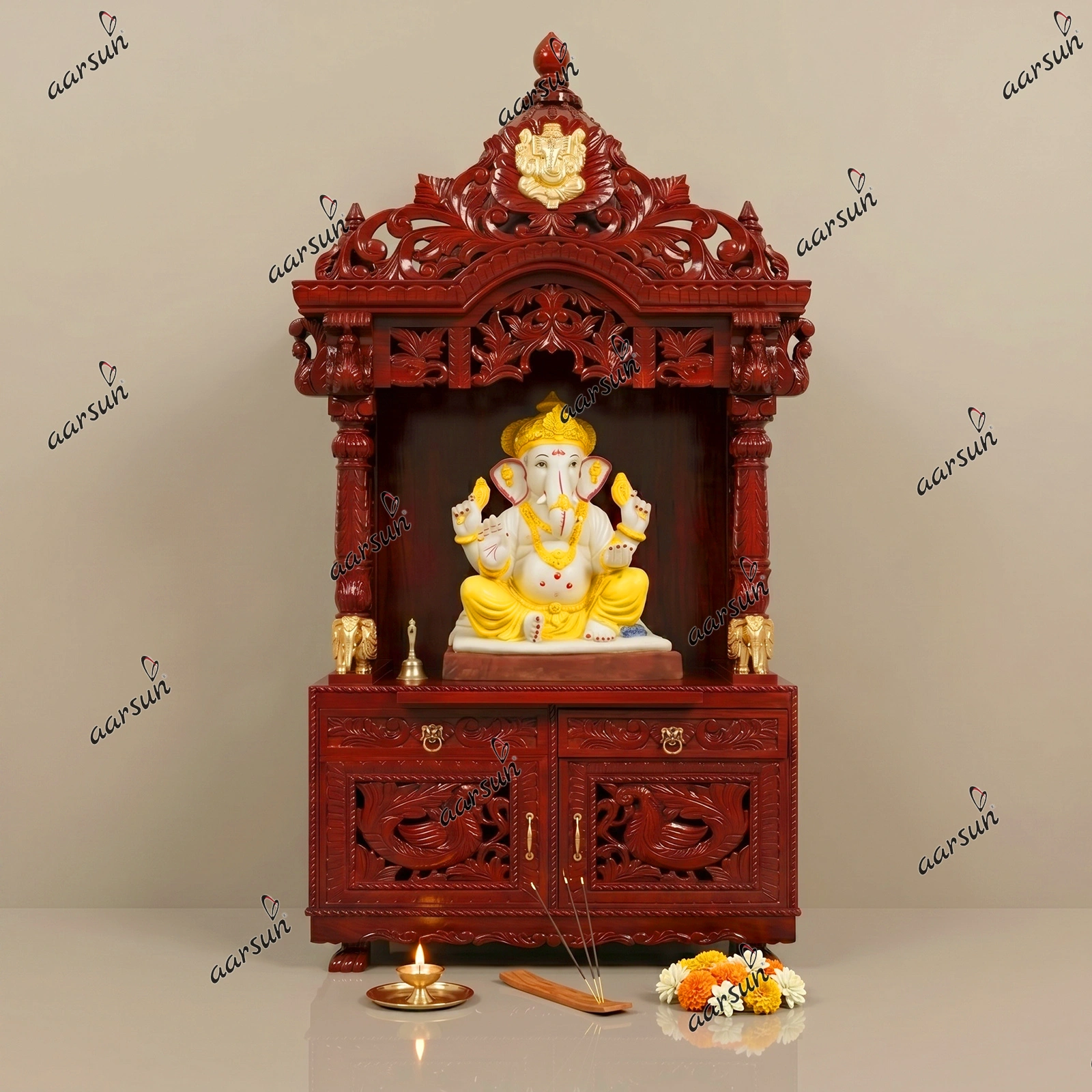 Beautiful Carved Temple in Solid Wood NT-032