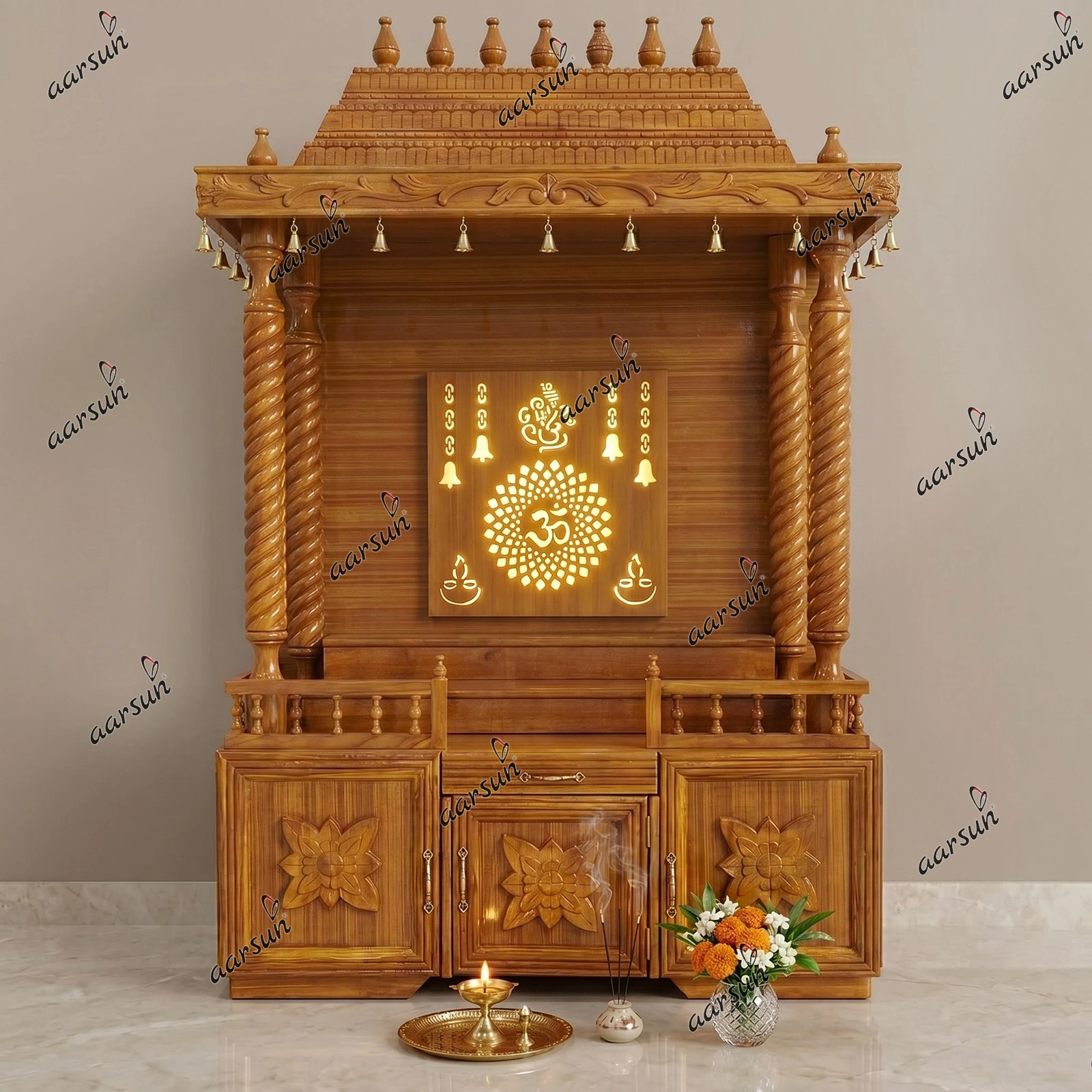 Big Temple in Om LED Light