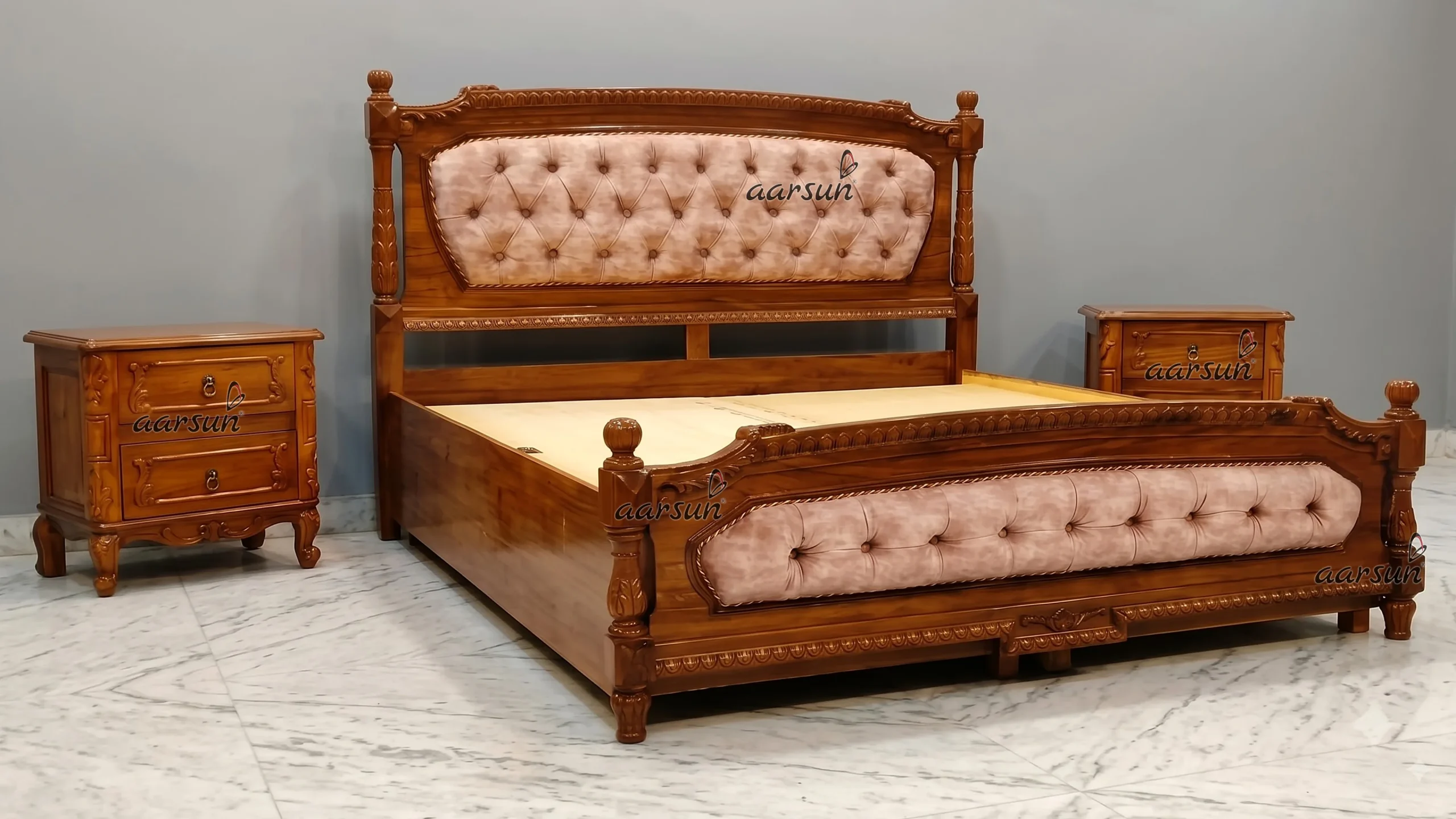 Elegant King Size Bed with Storage