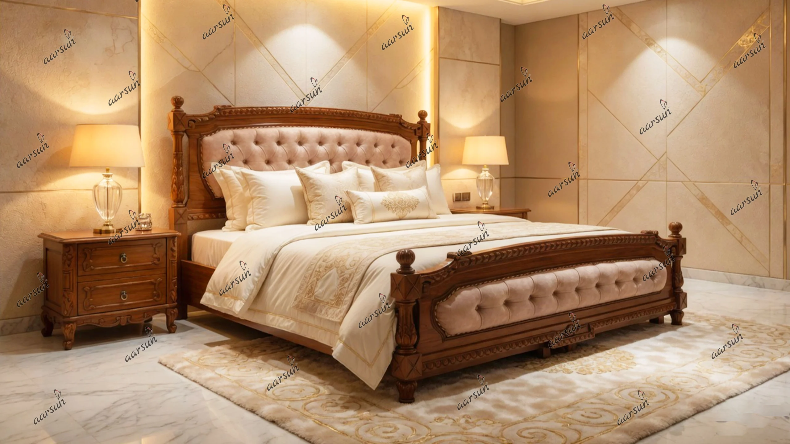 Elegant King Size Bed with Storage