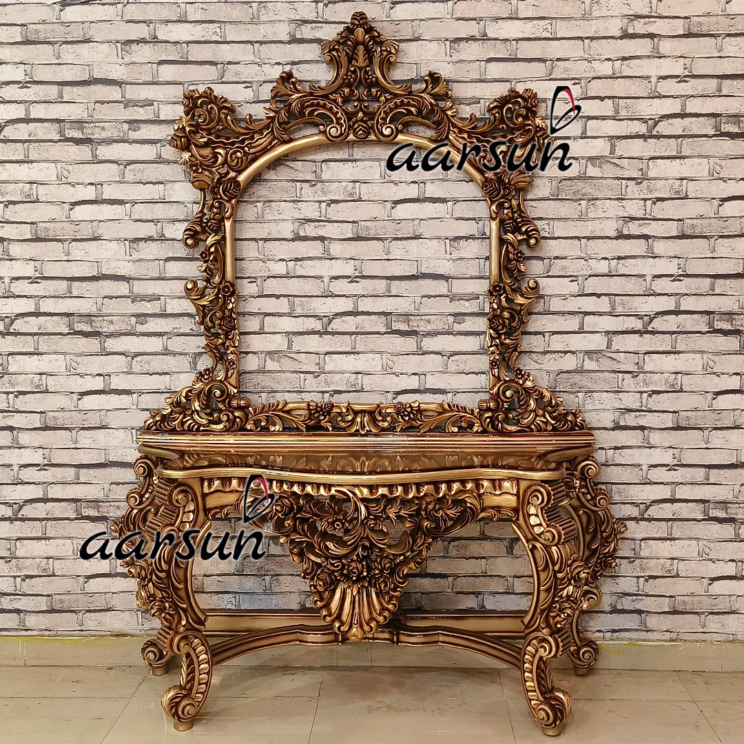 Full Handcrafted Mirror Console Table