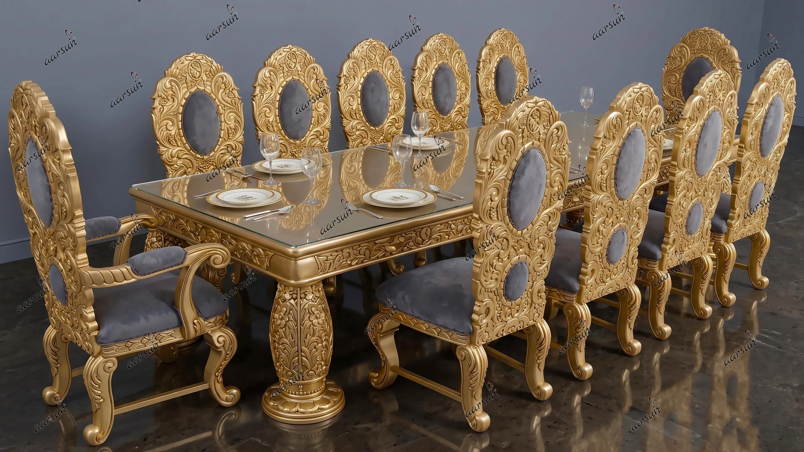 Luxurious 12 Seater Dining Set Design