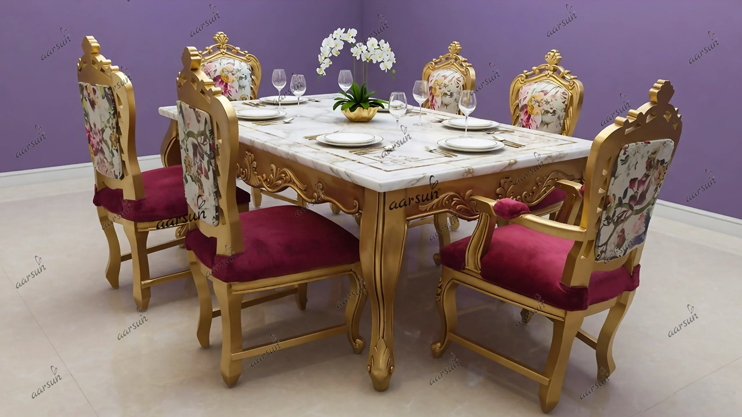 Luxurious Wooden Wooden Dining Set - 6 Seater UH-YT-84