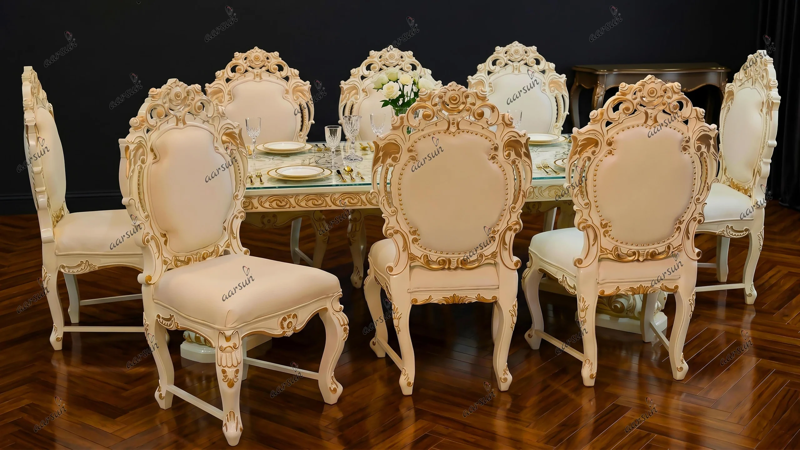royal dining set , wooden dining set, wooden royal dining set , teak wood furniture, dining latest design , wooden dining latest design , luxurious dining table,royal dining set desgn