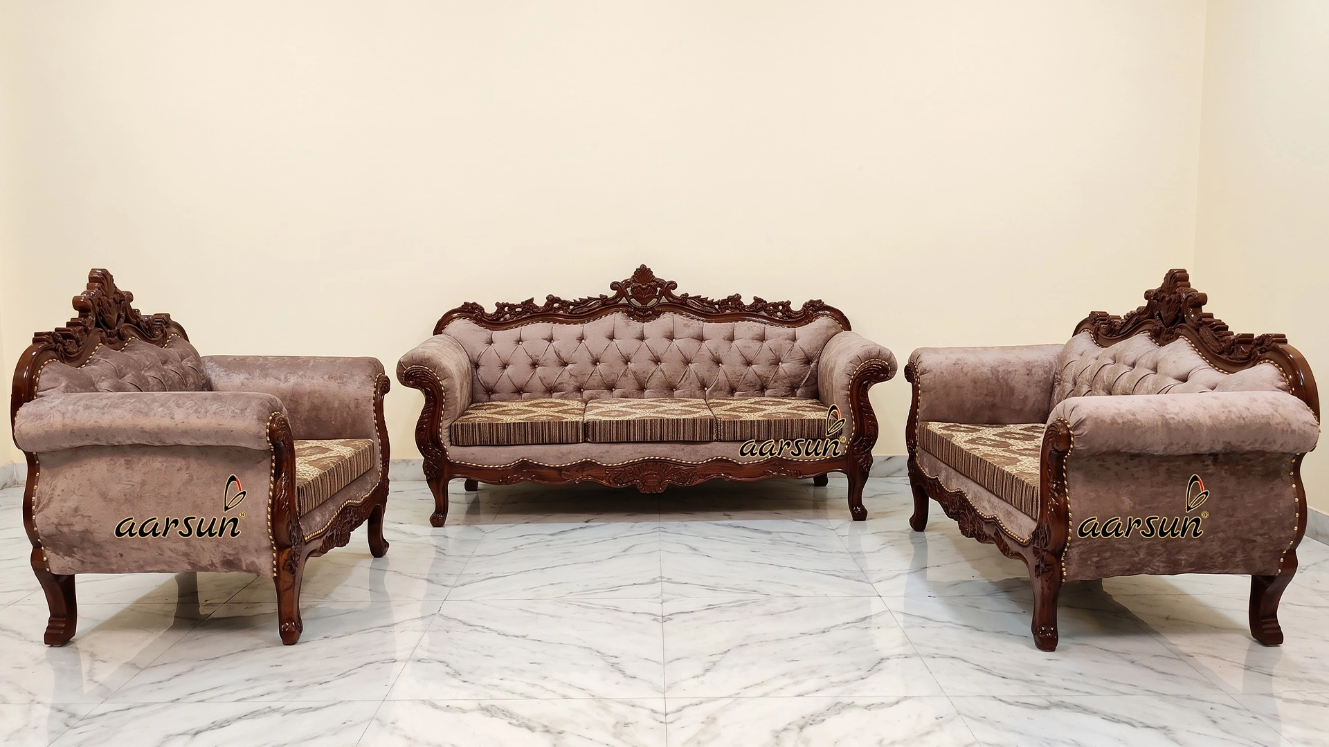 Hand-Carved Wooden Sofa for Home YT-183