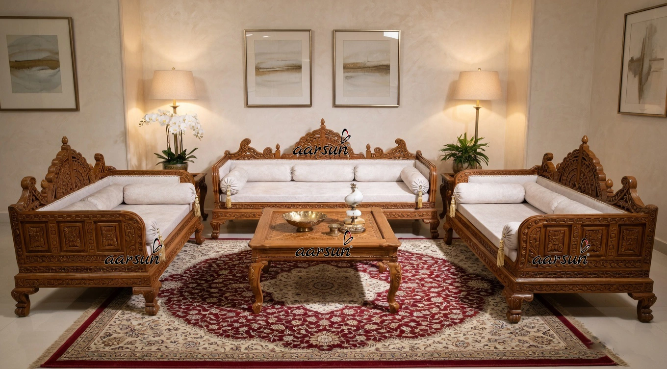 Traditional Rajwada Sofa Set LUXSF-0017