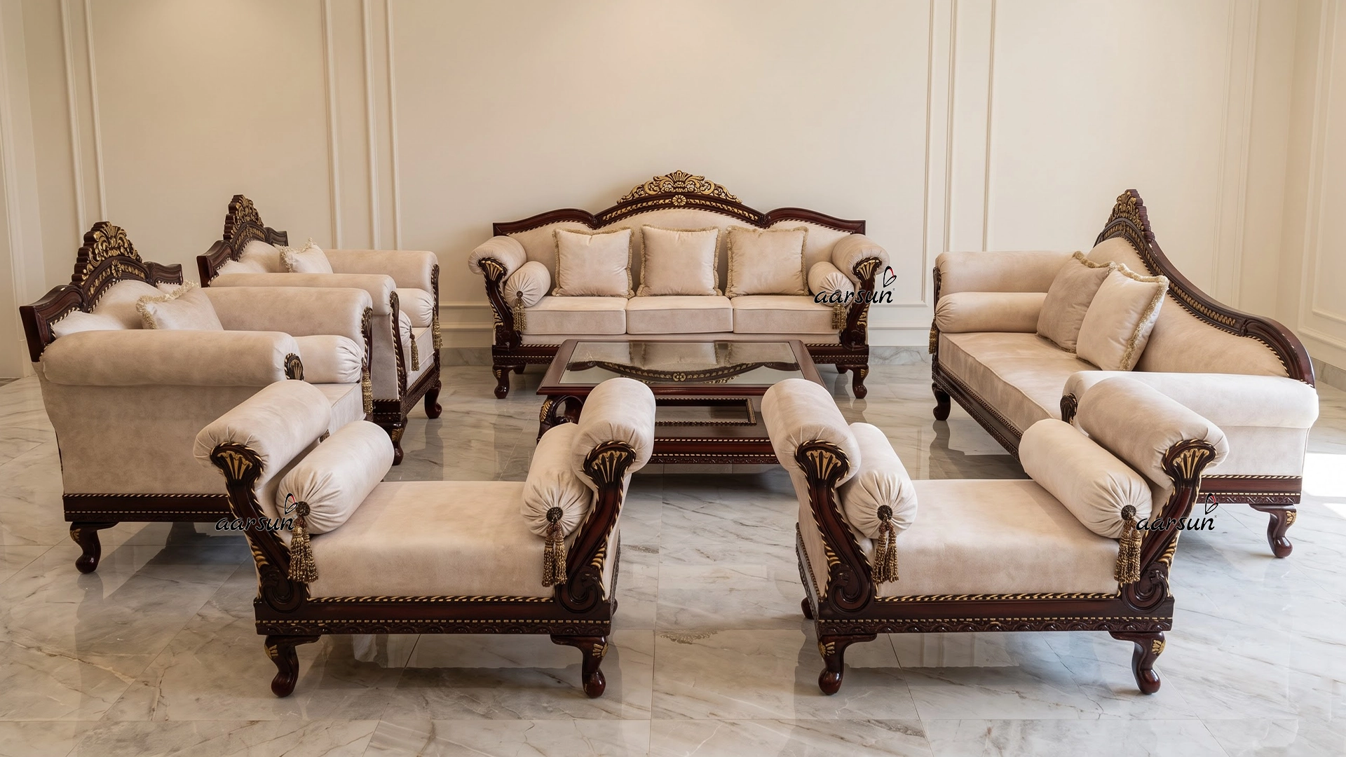 Baithak Sofa Set in Teak