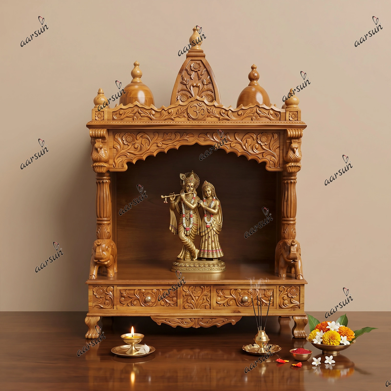 UH-MNDR-0037 handmade wooden mandap
