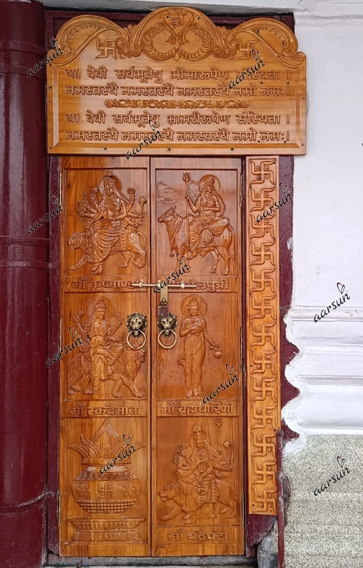 Maa Nav Durga Ji Door Design for Mandir