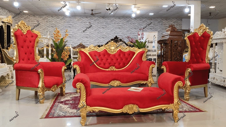 Royal Classic Sofa Design with High Back Chairs - Image 3