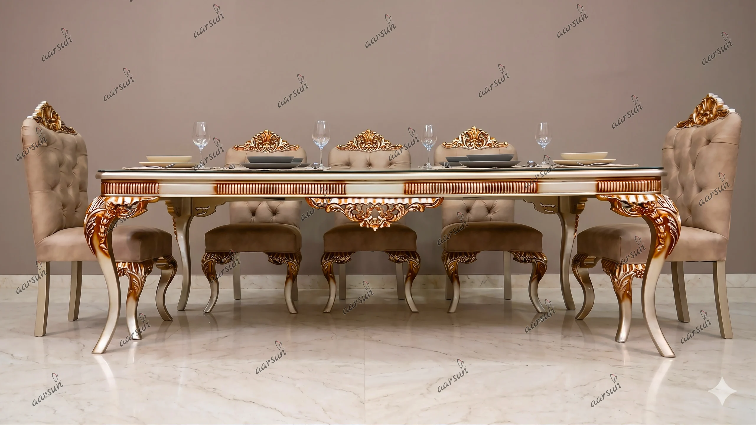 Wooden Royal Luxury Dining Set