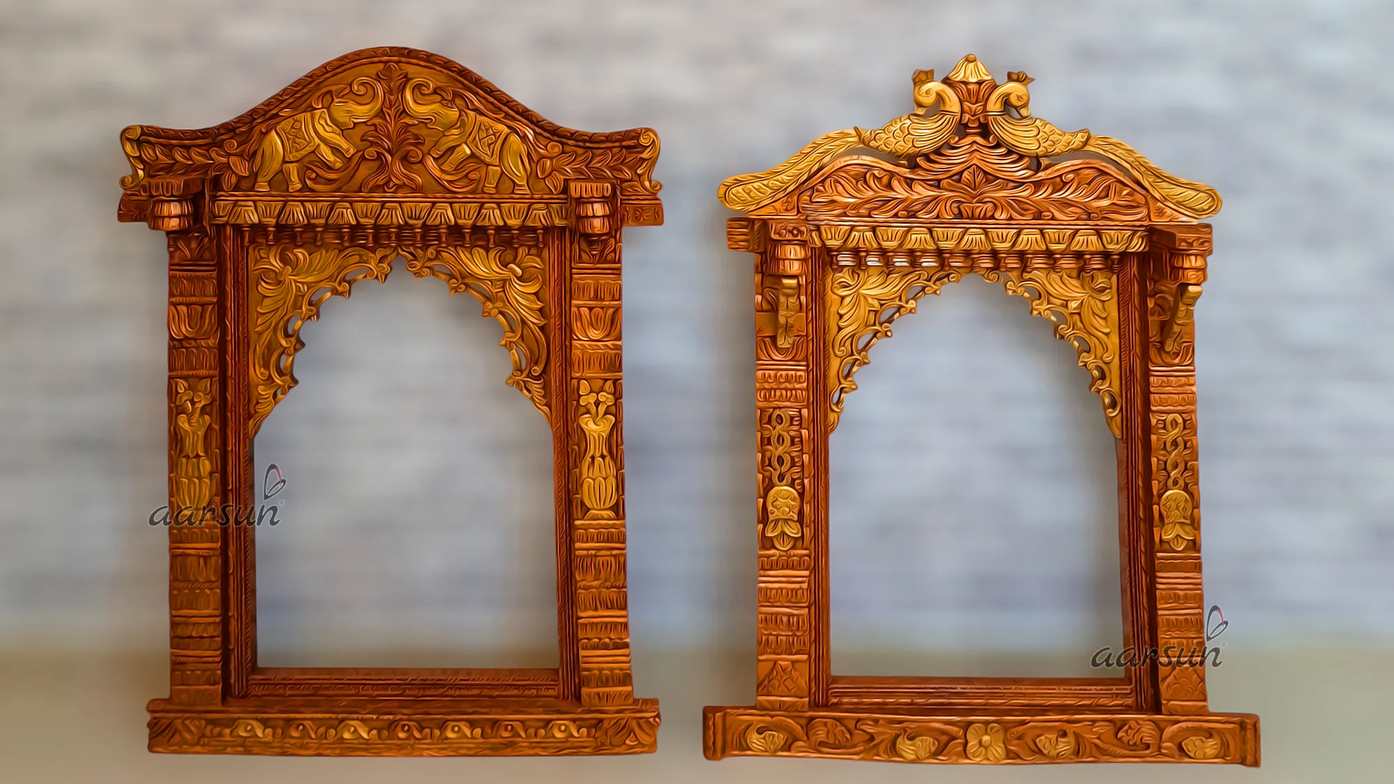 Traditional Wooden Jharokha for Wall Decor