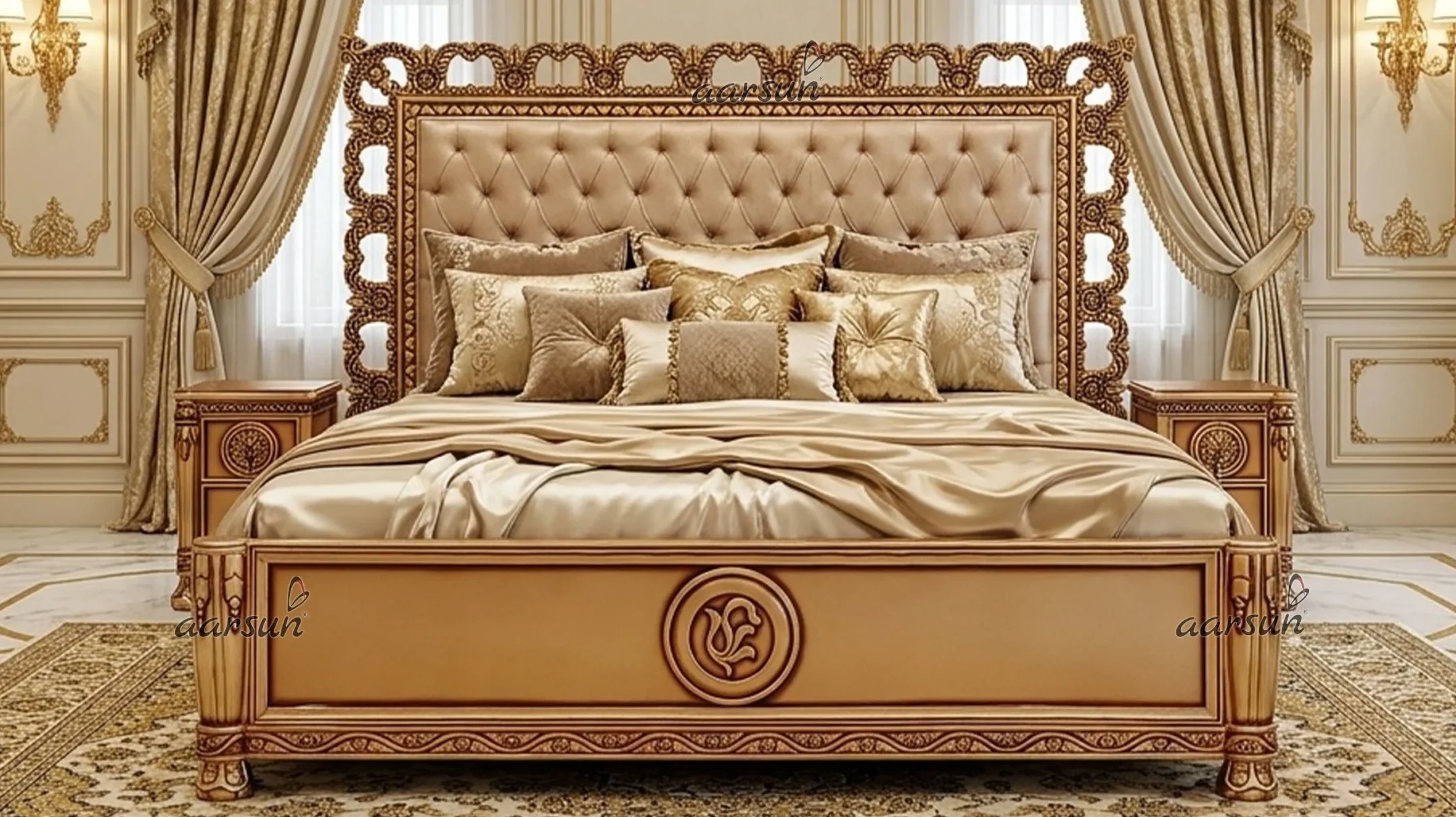 Amazing Modern Bed with Gold Rush