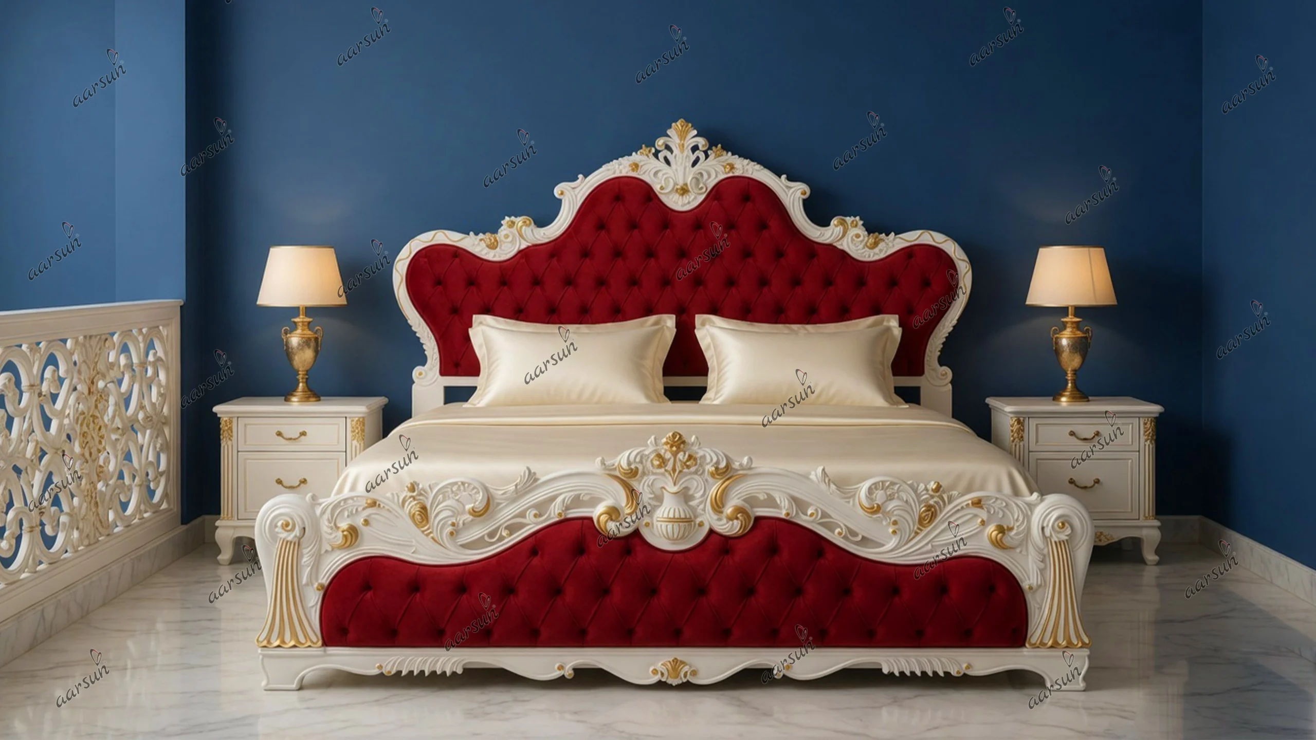 Big size Latest Bed Design in Teak Wood