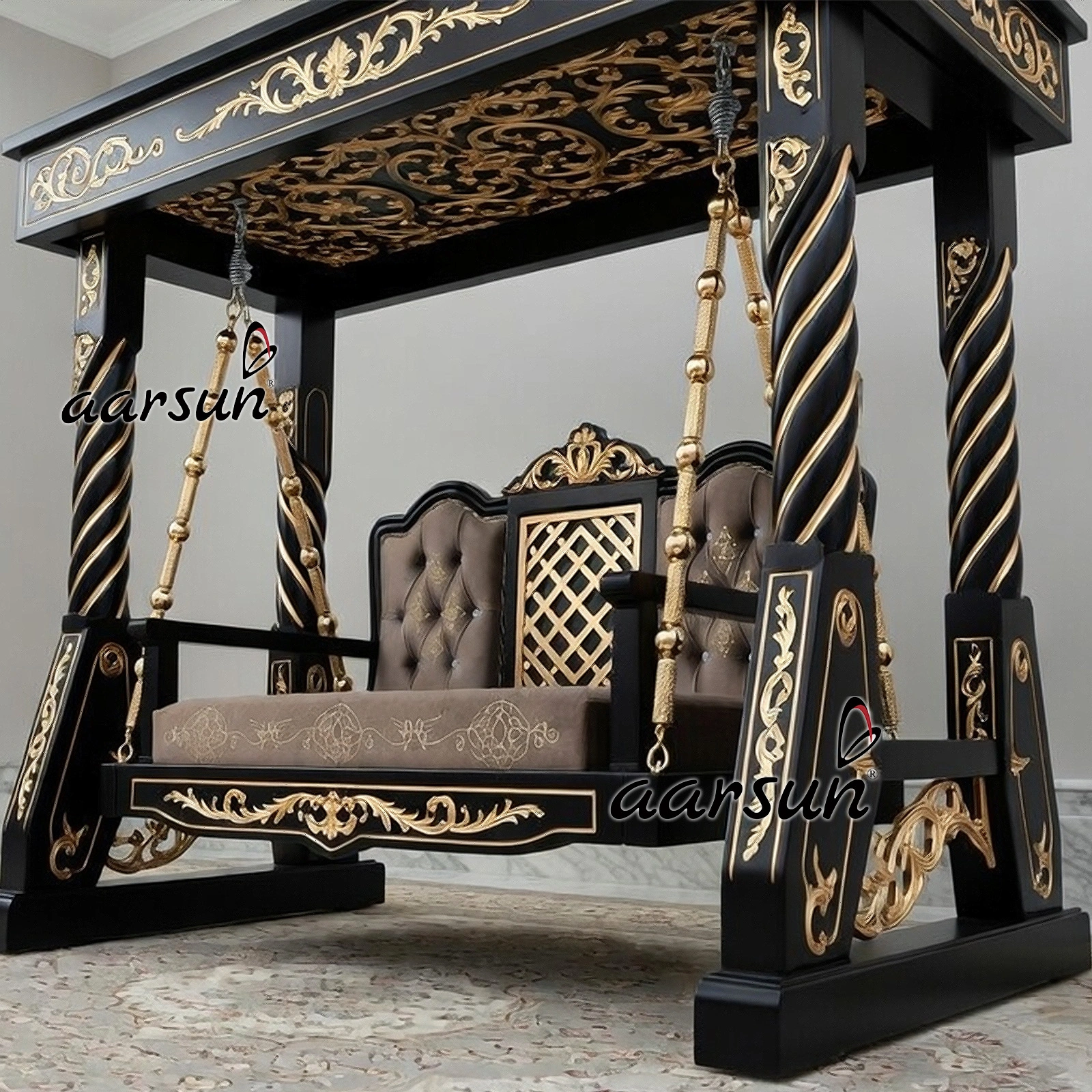 Black Marble finish with gold royal swing design - Image 4