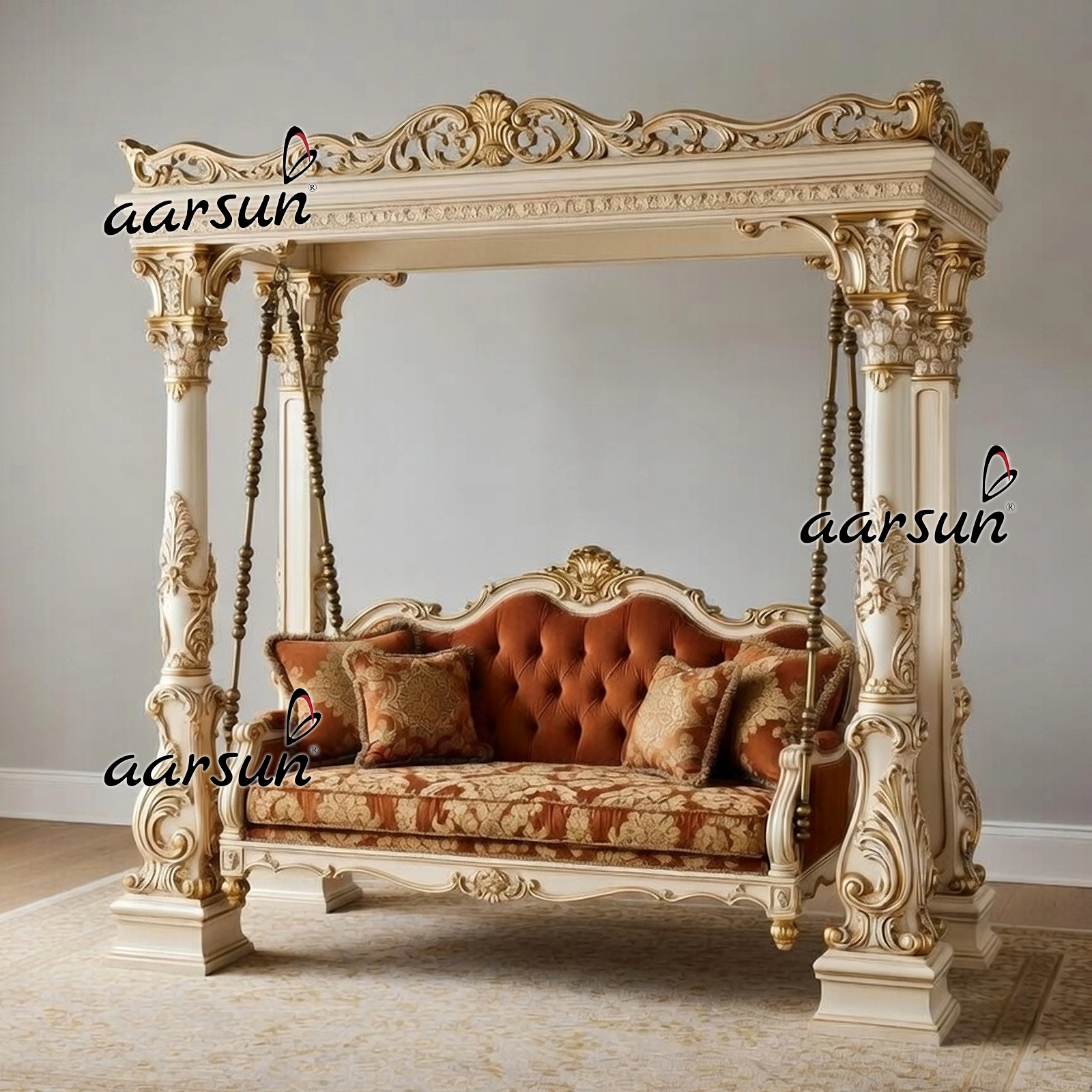 Classic Wooden Swing with Intricate Craftsmanship - Image 3