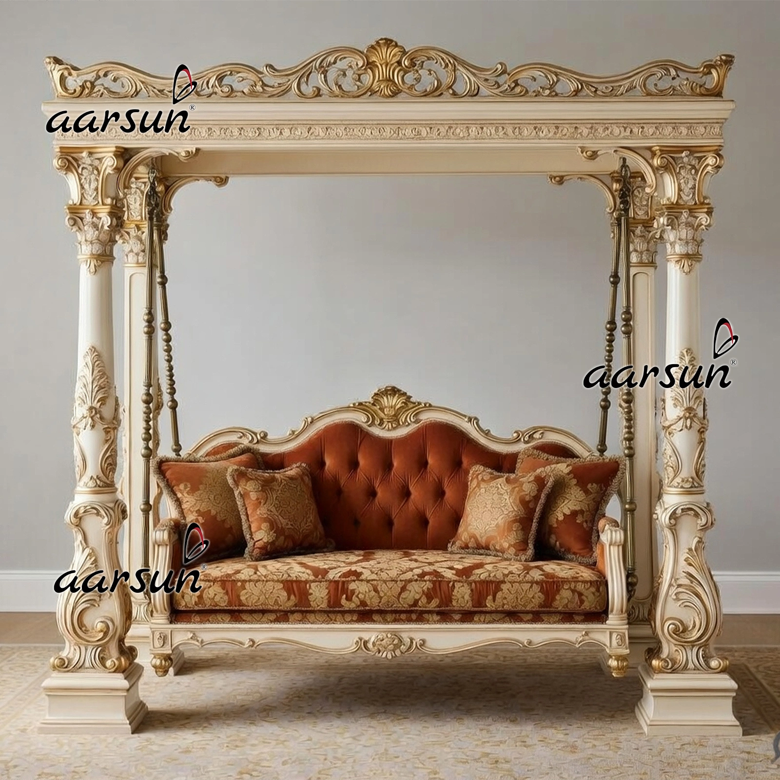 Classic Wooden Swing with Intricate Craftsmanship