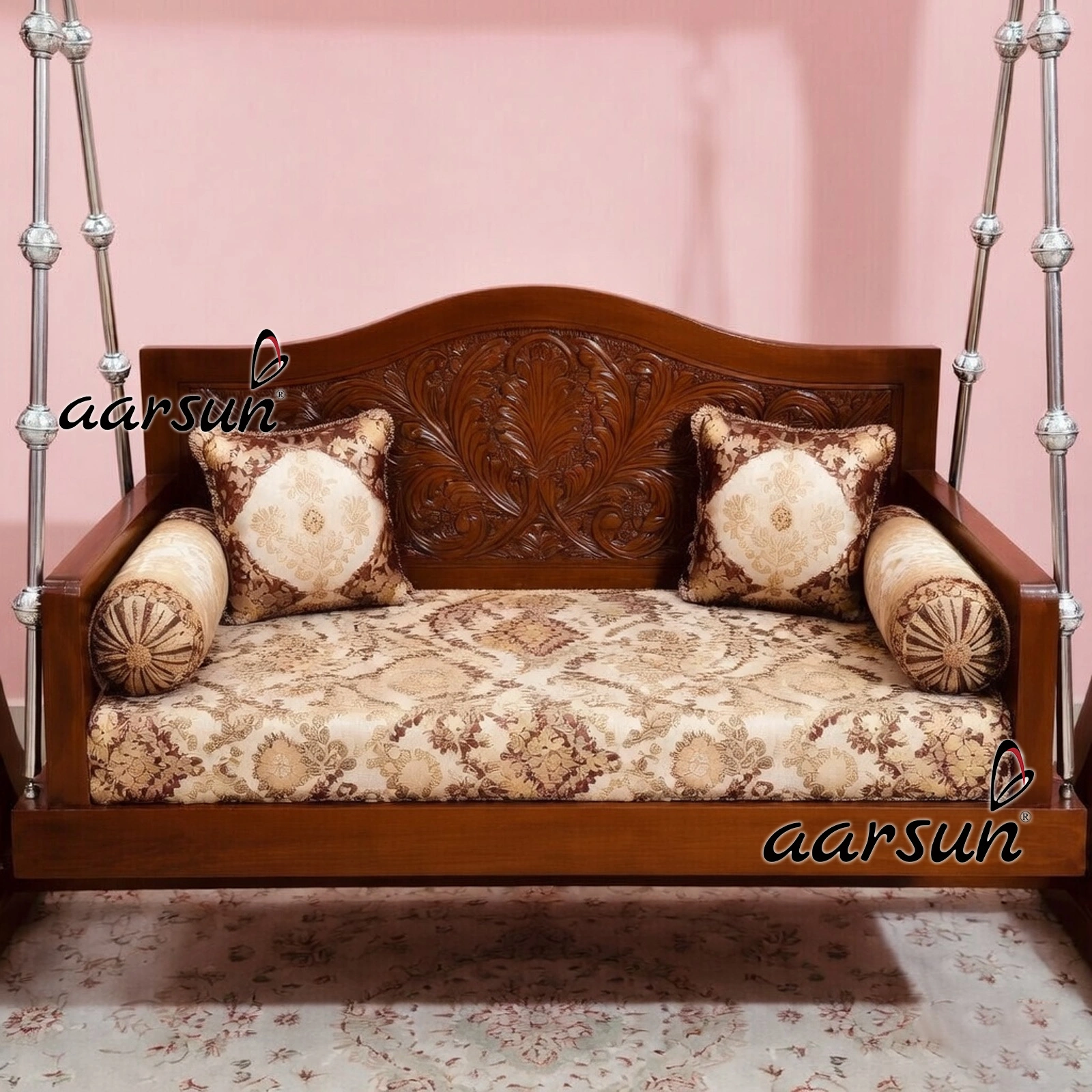 Fully Hand-carved Premium Wood Swing Design - Image 5