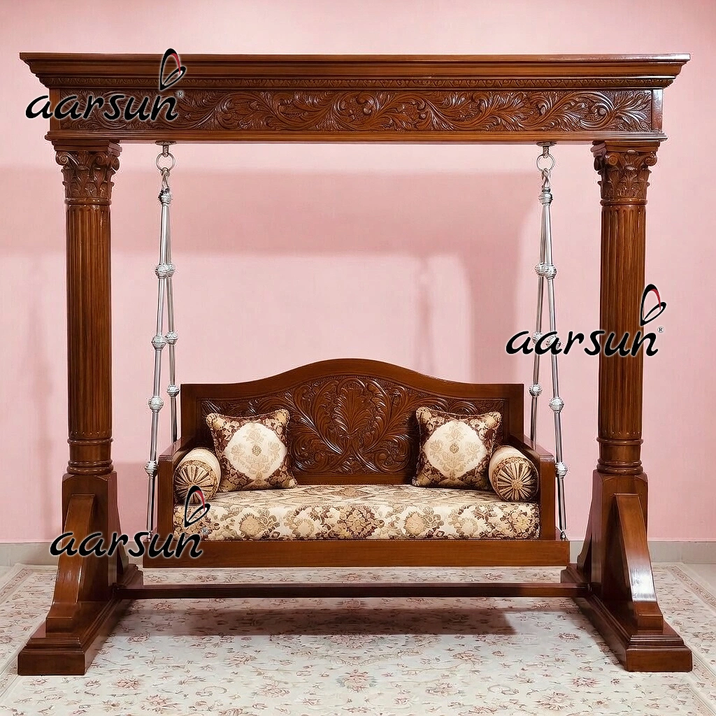 Fully Hand-carved Premium Wood Swing Design