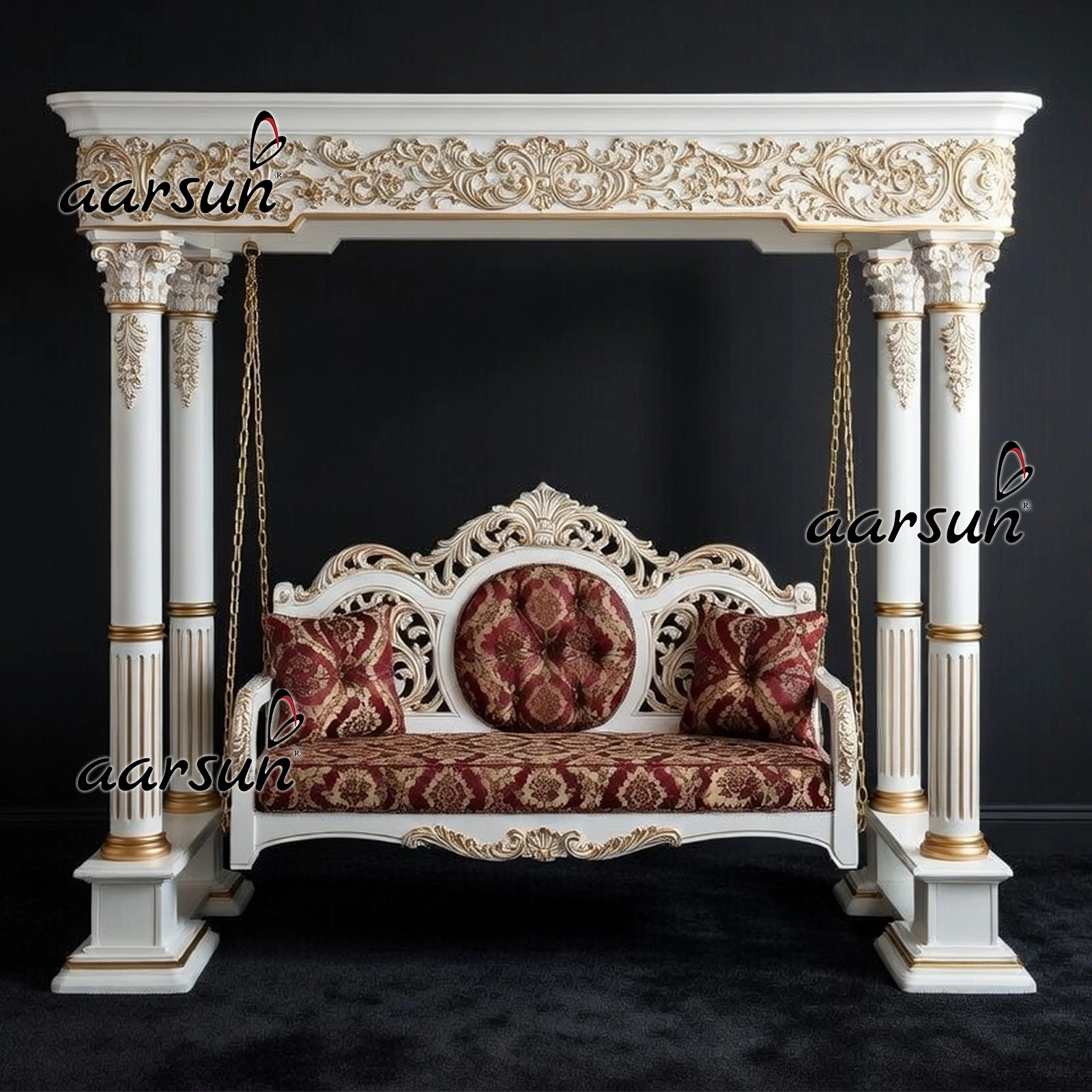 Premium Solid Wood With Solid Double Pillars Swing
