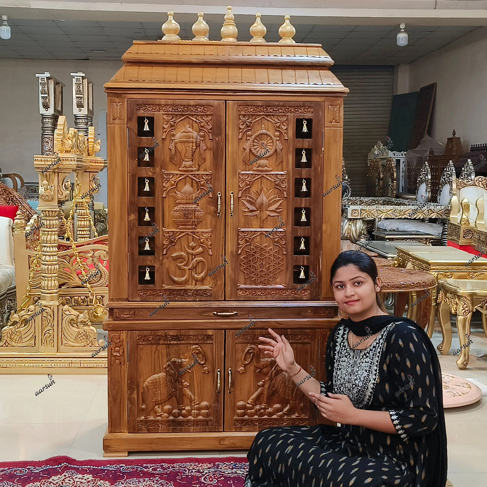 Wooden Puja Mandir for Home