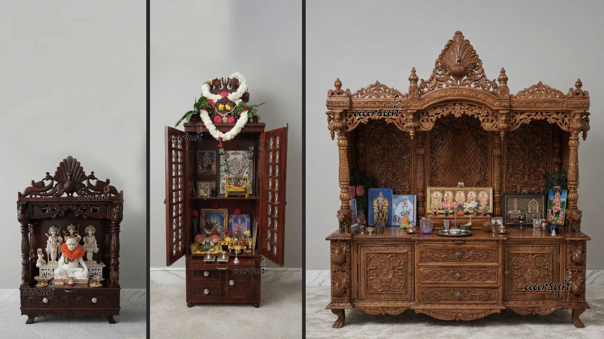 Premium Handcrafted Wooden Mandir Design for Home by Aarsun Woods