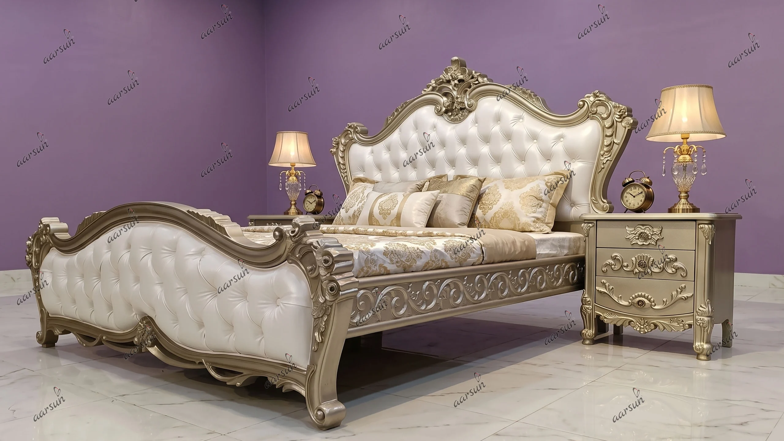 Designer Wooden Bed for Stylish Bedrooms Side View