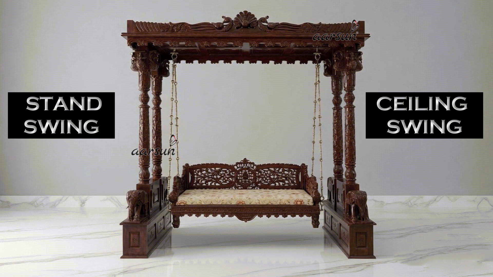 Latest Jhula Design for Home - Handcrafted Wooden Stand and Ceiling Swings