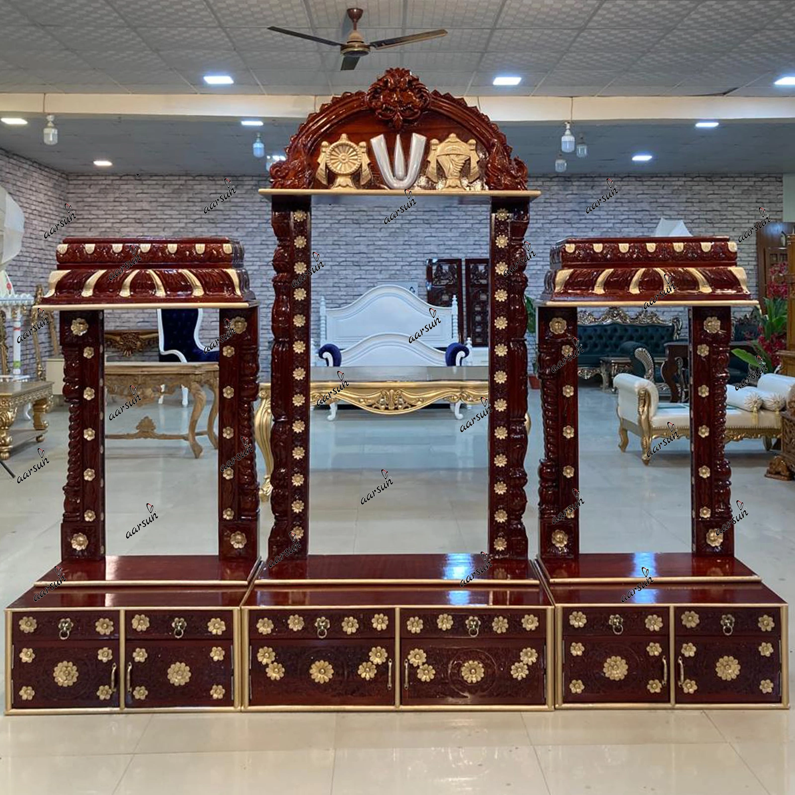 Premium Solid Teak Wood 03 Mandir Designs - Image 2