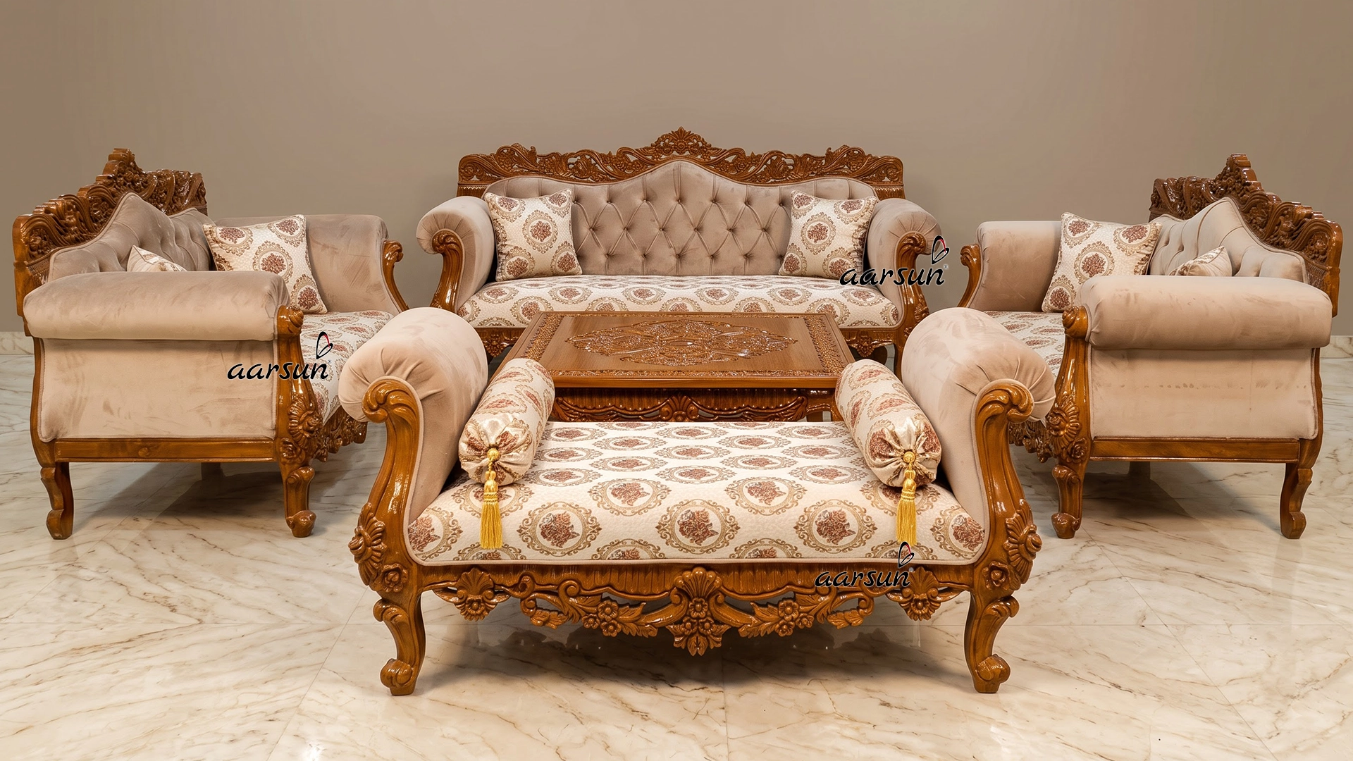wooden sofa set, luxurious wooden sofa set, antique gold finish sofa set, handcrafted sofa set, latest design sofa set, teak wood sofa set, sofa set designs, sofa set royal designs