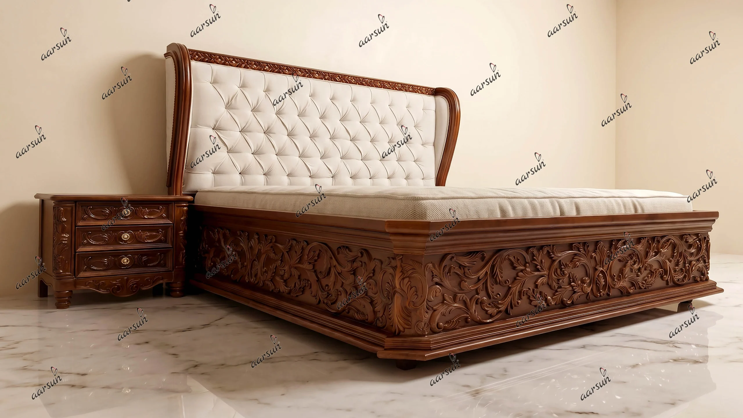 Classic Bed Design With Fine Carving