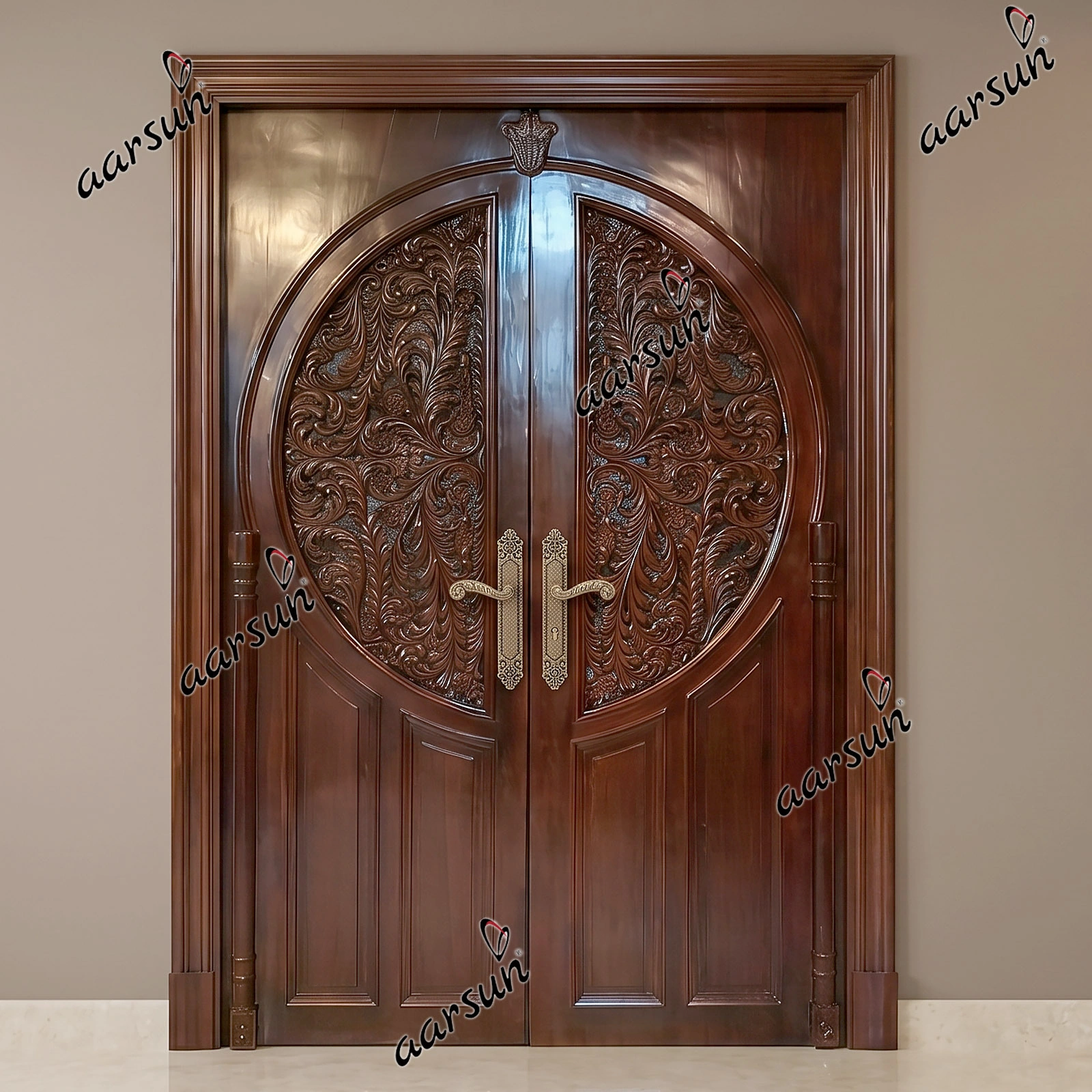 Handcrafted Heavy Teak Wood Double Doors