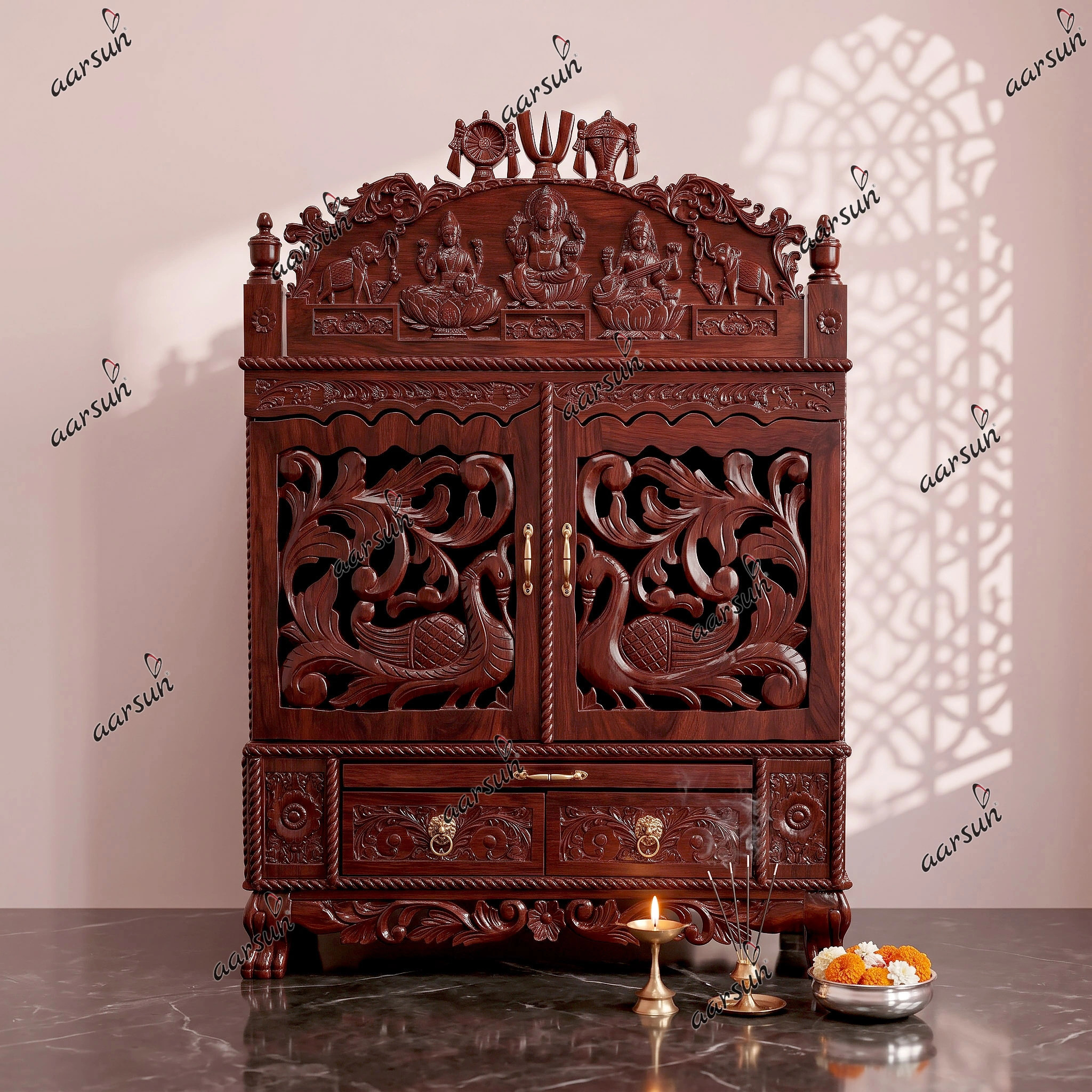 Handcrafted Hindu Temple for Living Room