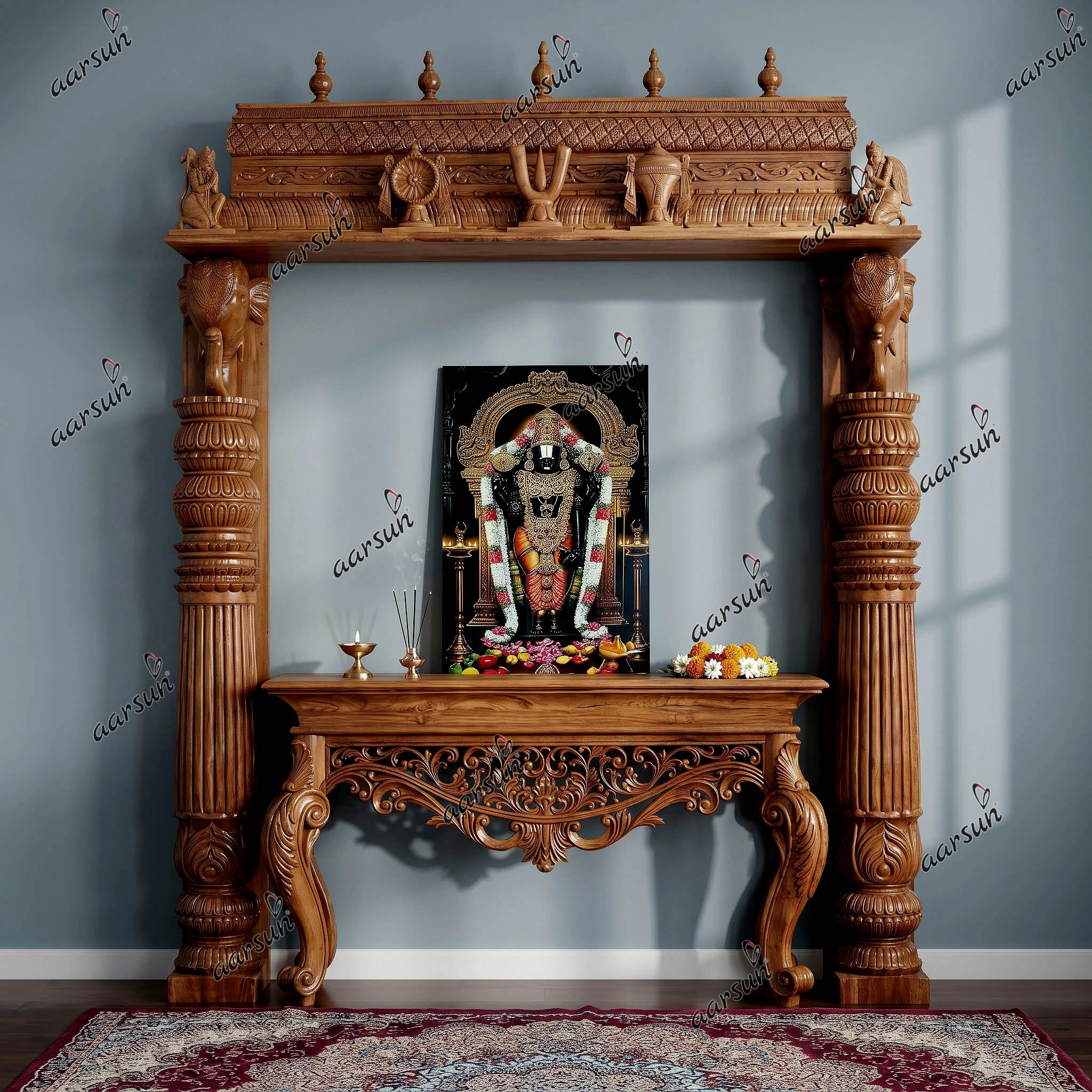 Handmade Wooden Temple by Artisans