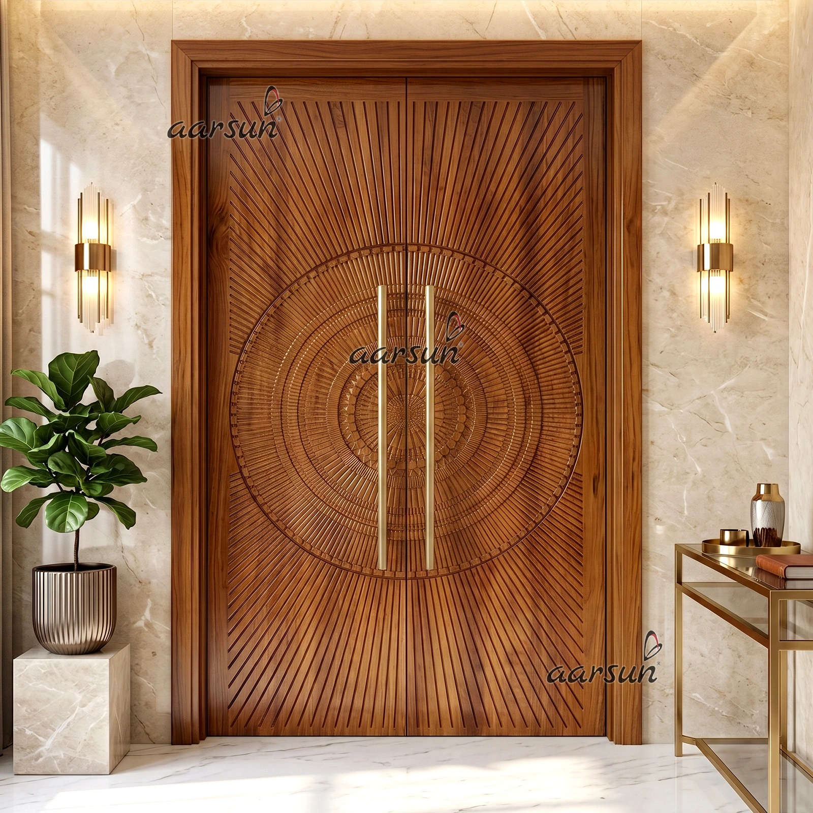 High-Quality Double Door with Uniform Window Design