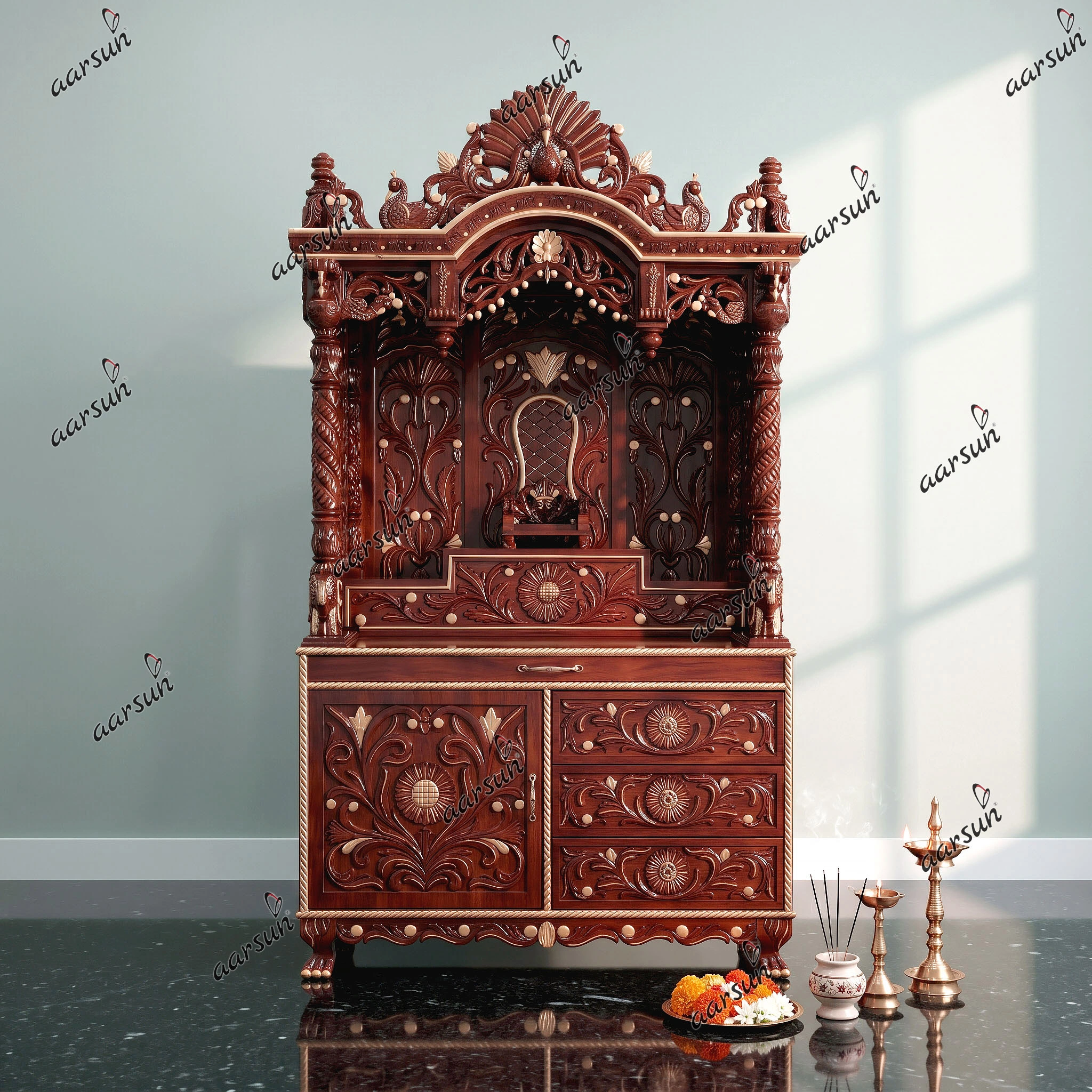 Indian Style Handmade Hindu Temple for Home