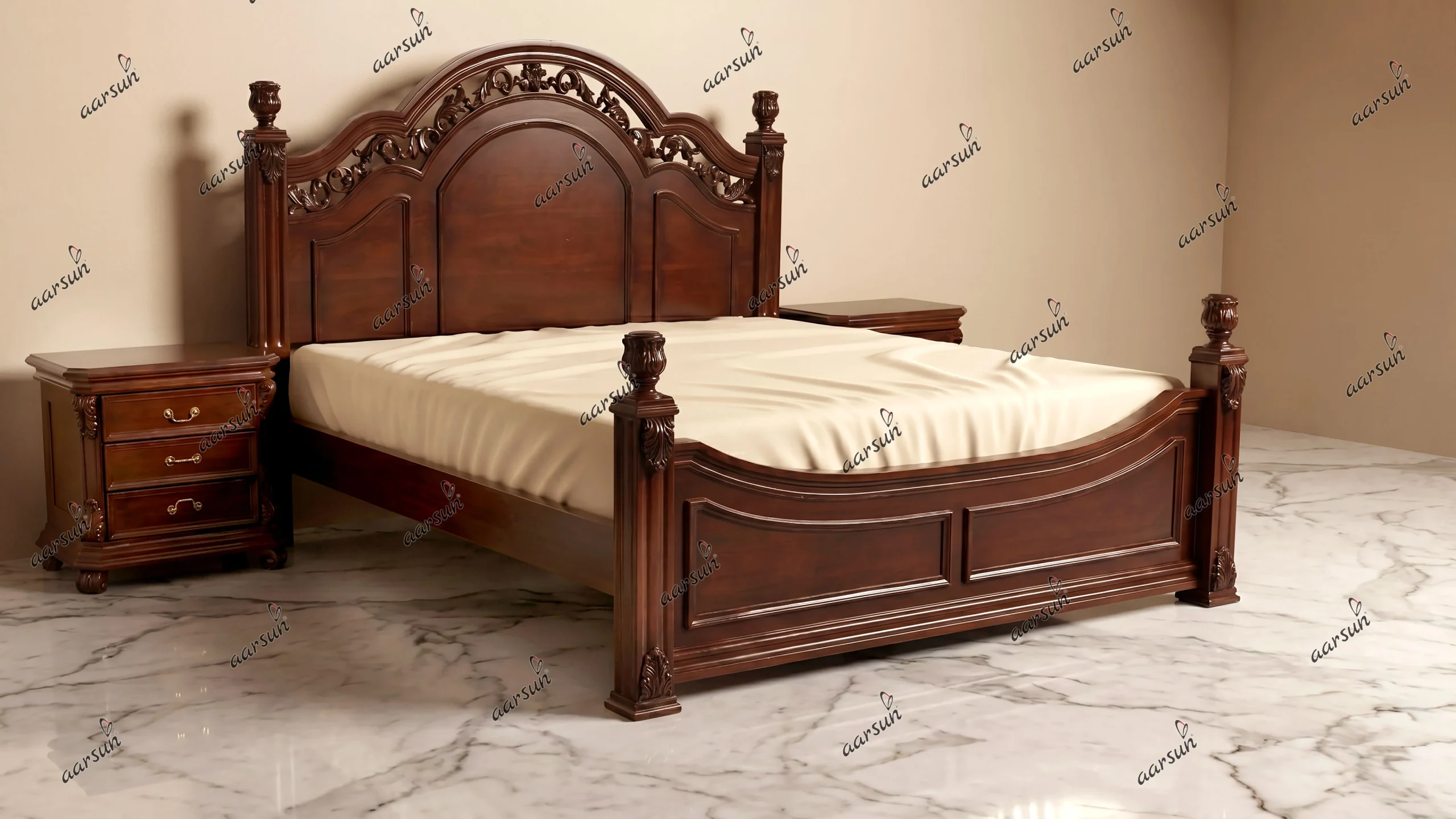 Premium Wooden Finish Bed Design