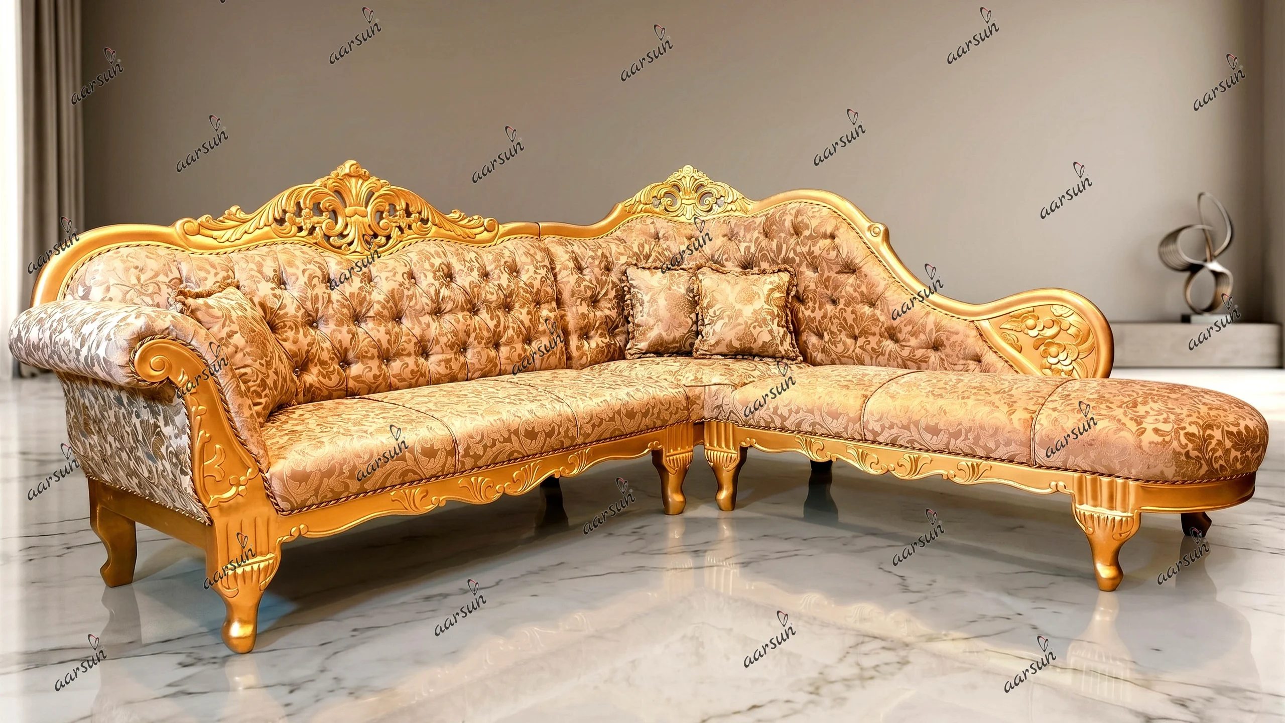The L-shaped sofa is comfortable for relaxation