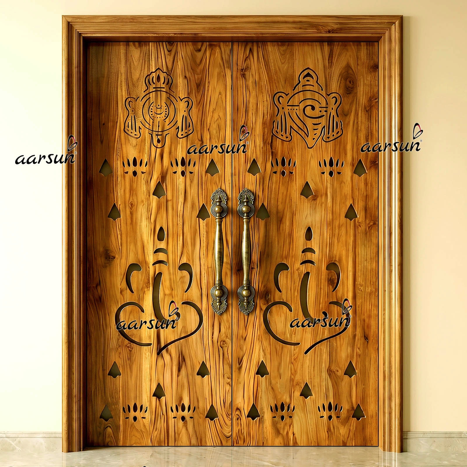 Traditional 2d Cutting Heavy Wooden Mandir Doors
