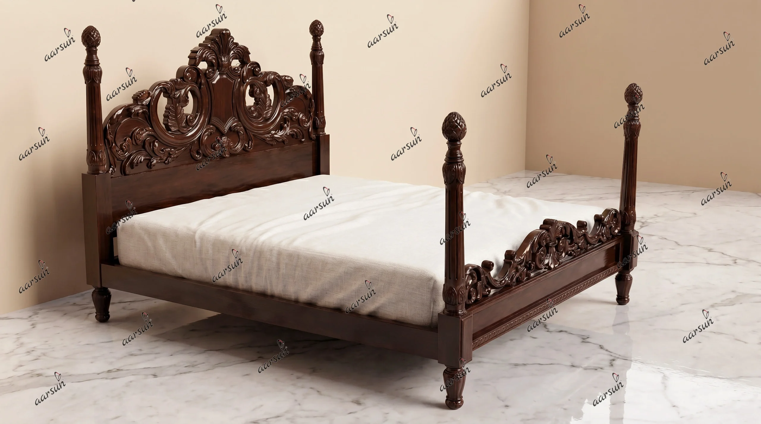 Vintage Style Semi Poster Bed Design