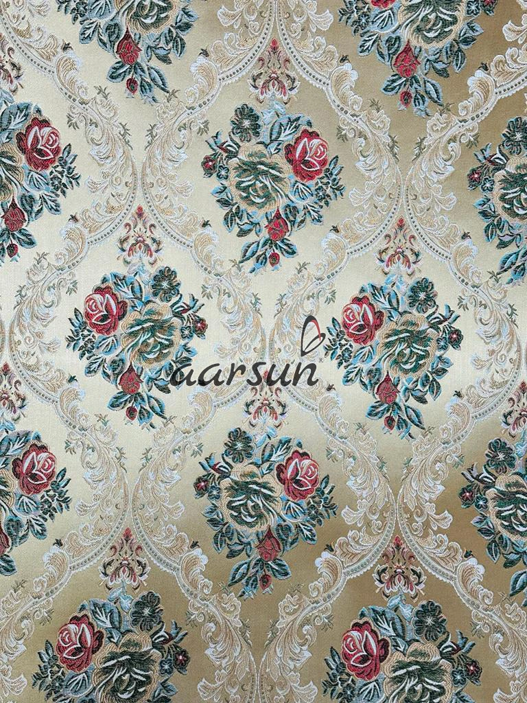 Royal Aqua Rose Floral Upholstery Sofa Fabric