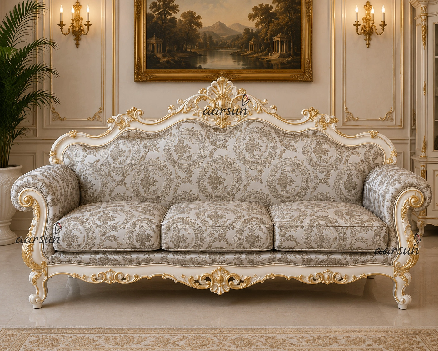 Heritage Crown Floral Medallion Sofa Fabric - Image 2