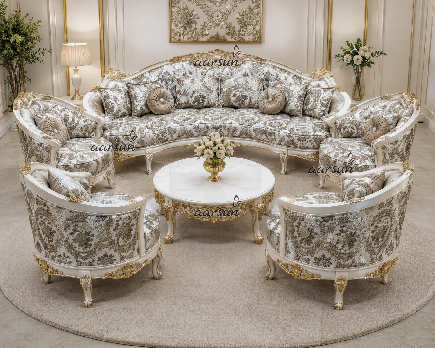 Heritage Crown Floral Medallion Sofa Fabric - Image 3