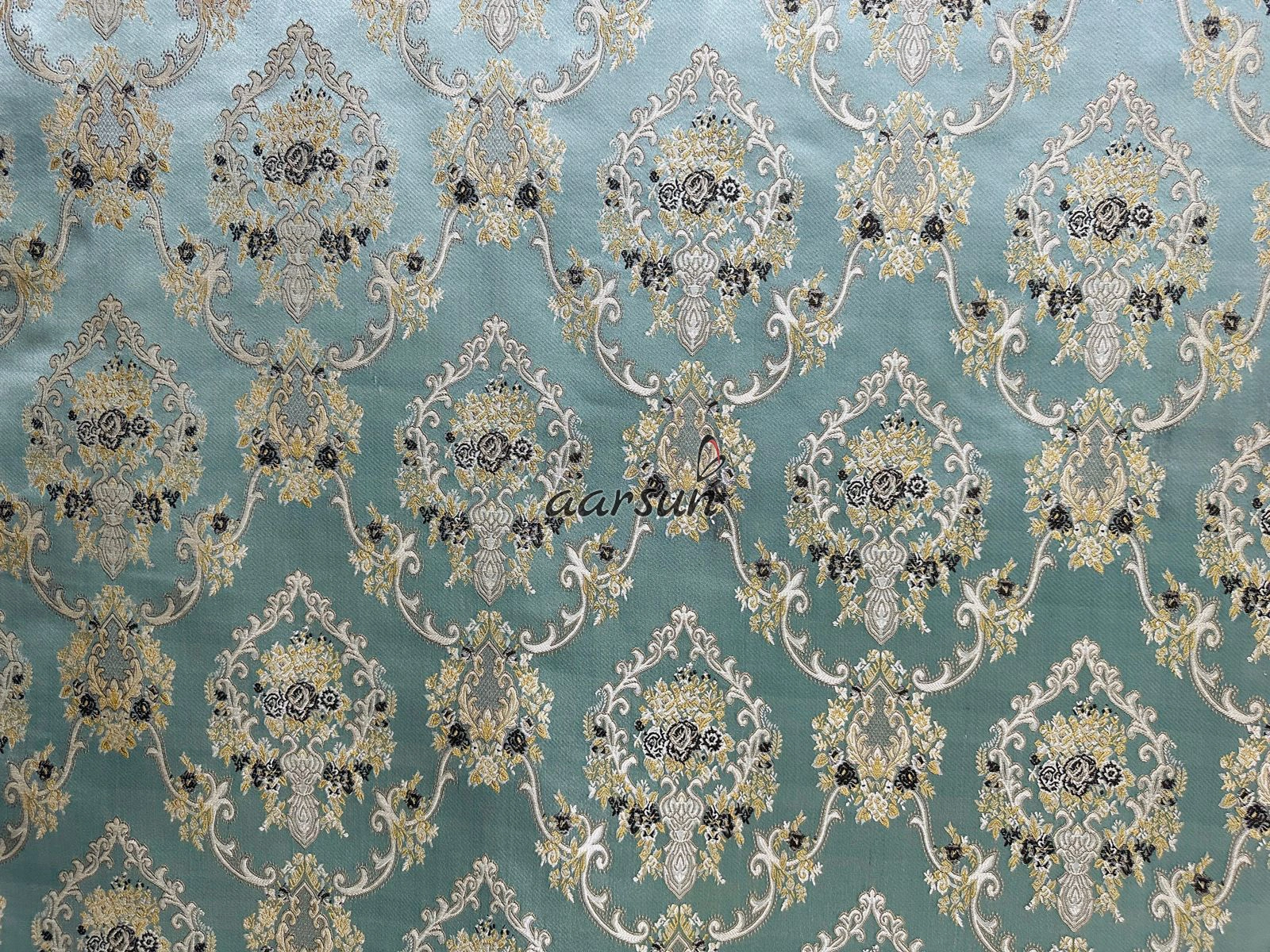 Celestial Blue Heritage Weave Sofa Fabric