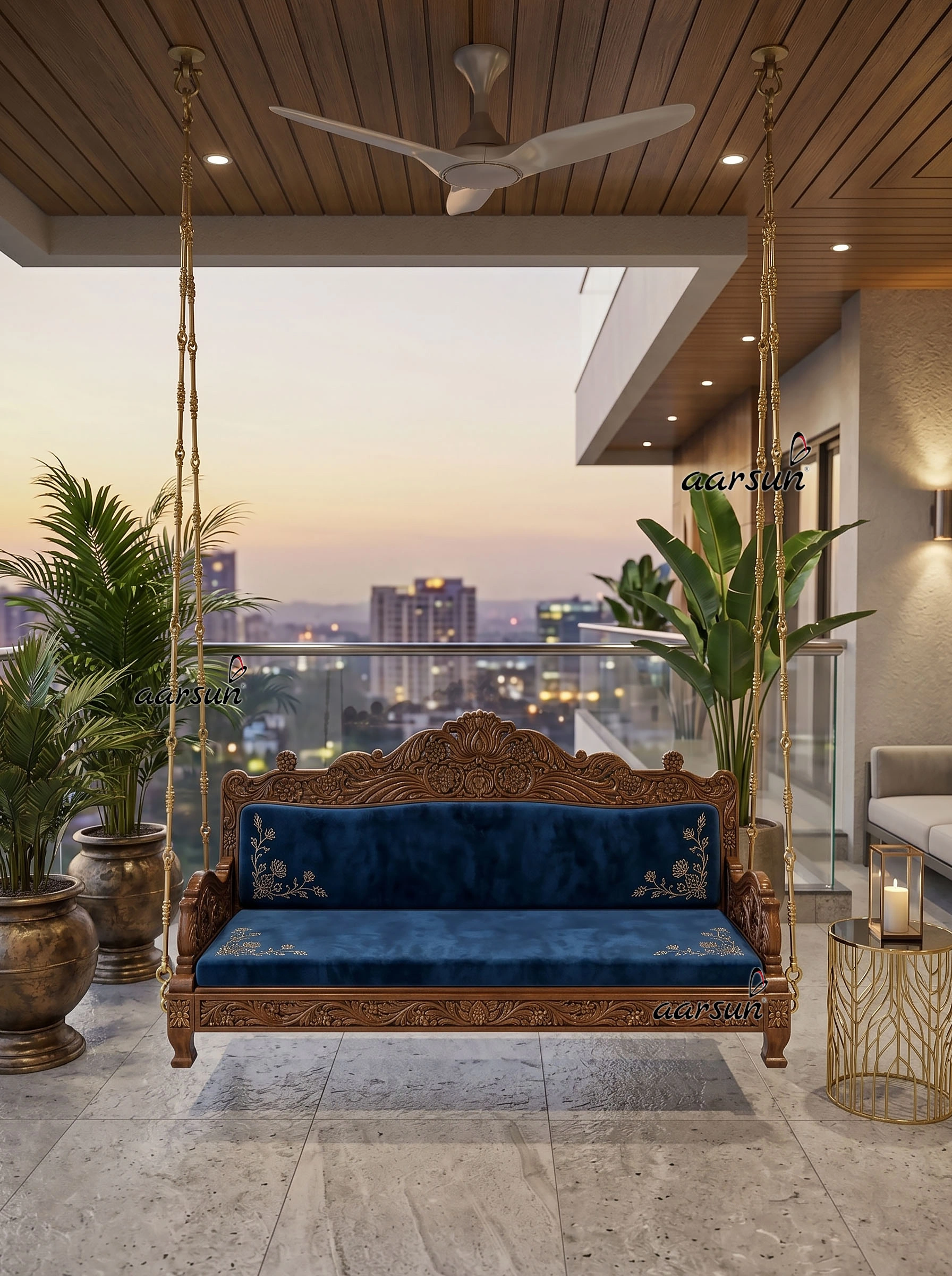 Ceiling swing for royal mansions and balconies