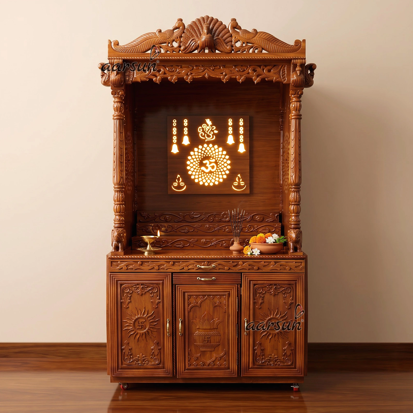 Wooden temple with exquisite craftsmanship