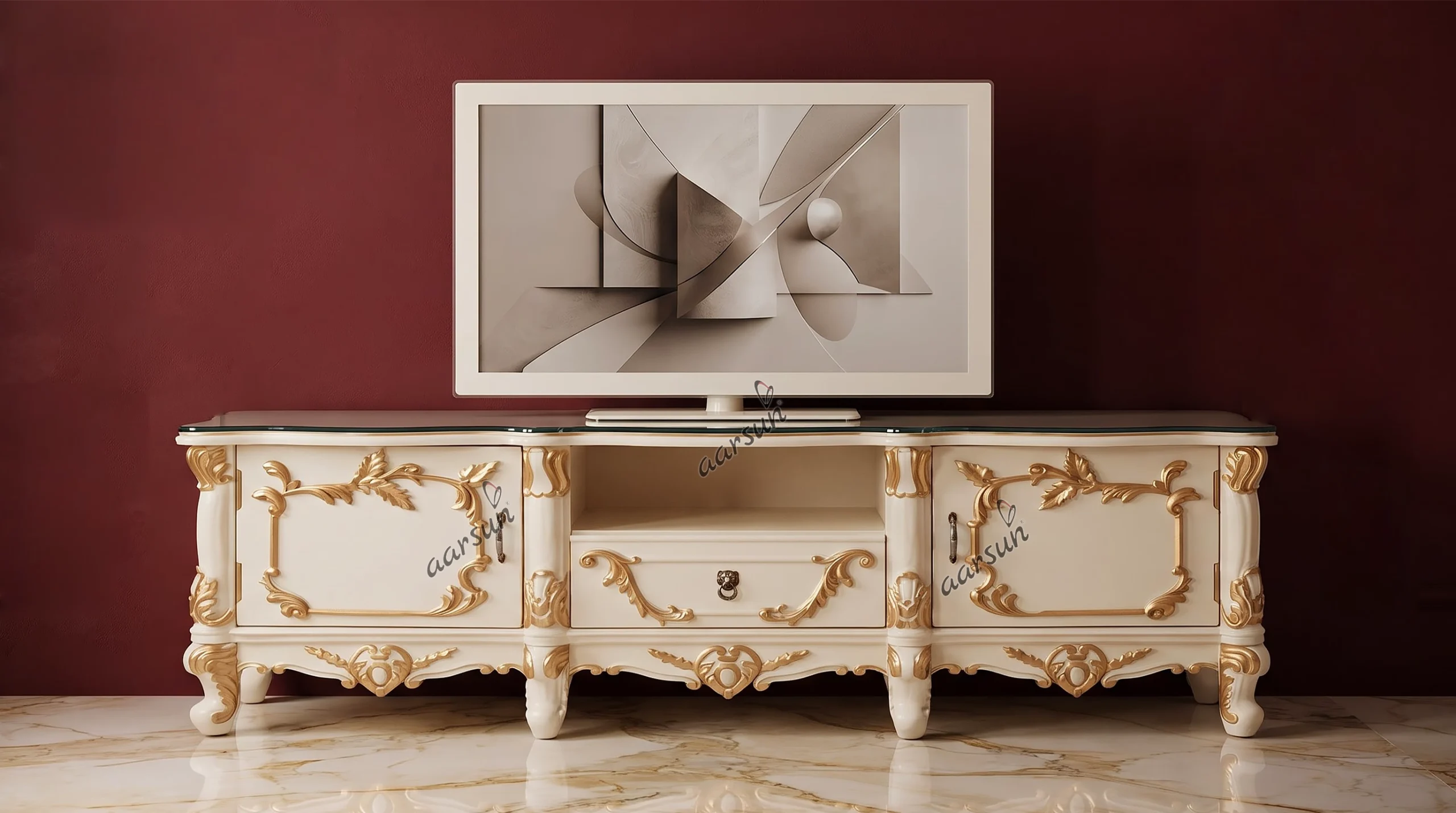 Classic Royal TV Unit for Opulent Interiors